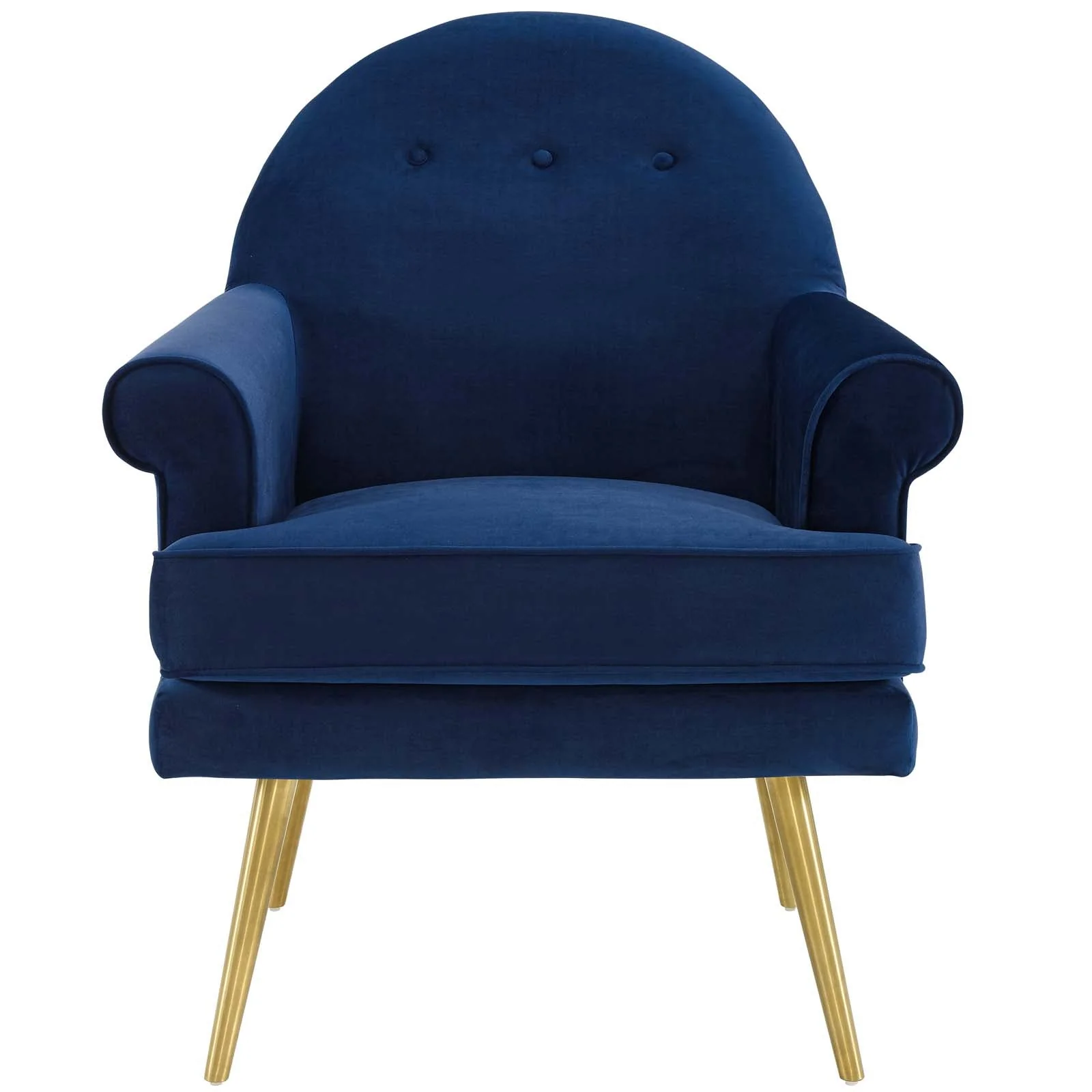 30 Inch Tufted Button Performance Velvet Armchair with Gold Stainless Steel Legs - Image 11