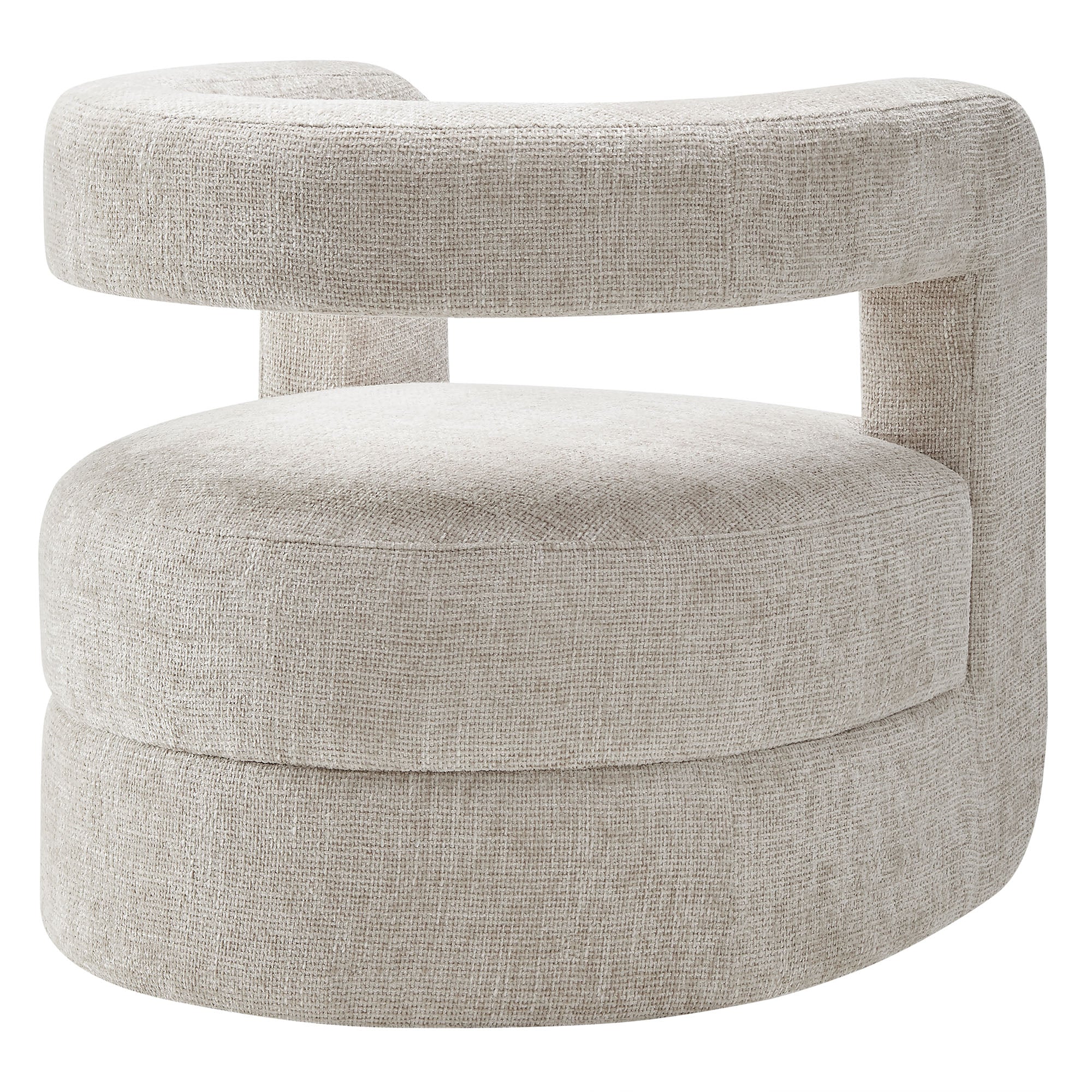 30 Inch U-Shaped Chenille Floating Back Accent Chair - Image 5