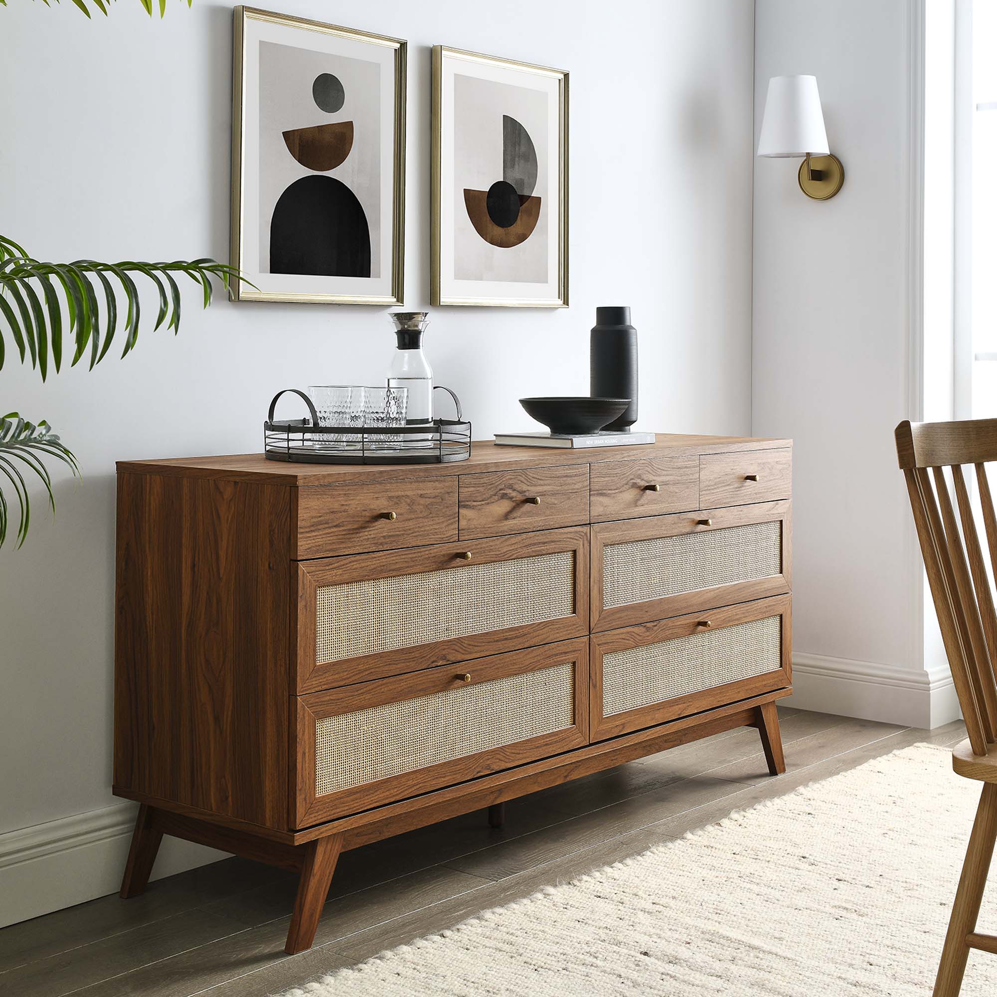 30" Natural Rattan 8-Drawer Bedroom Dresser - Image 16