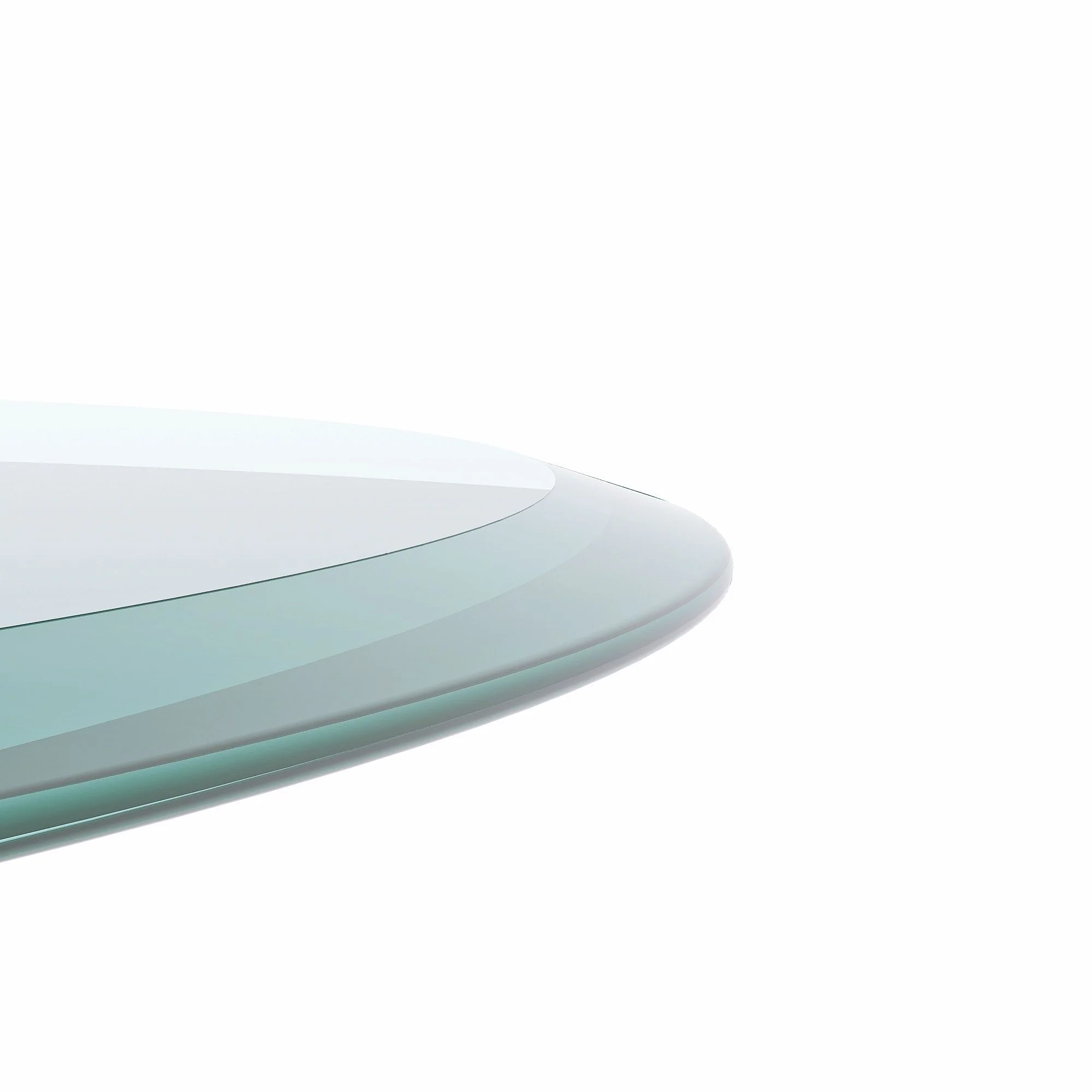 30" Round Tempered Glass Table Top Clear Glass 2 / 5" Thick Beveled Polished Edge - Transparent - Image 6