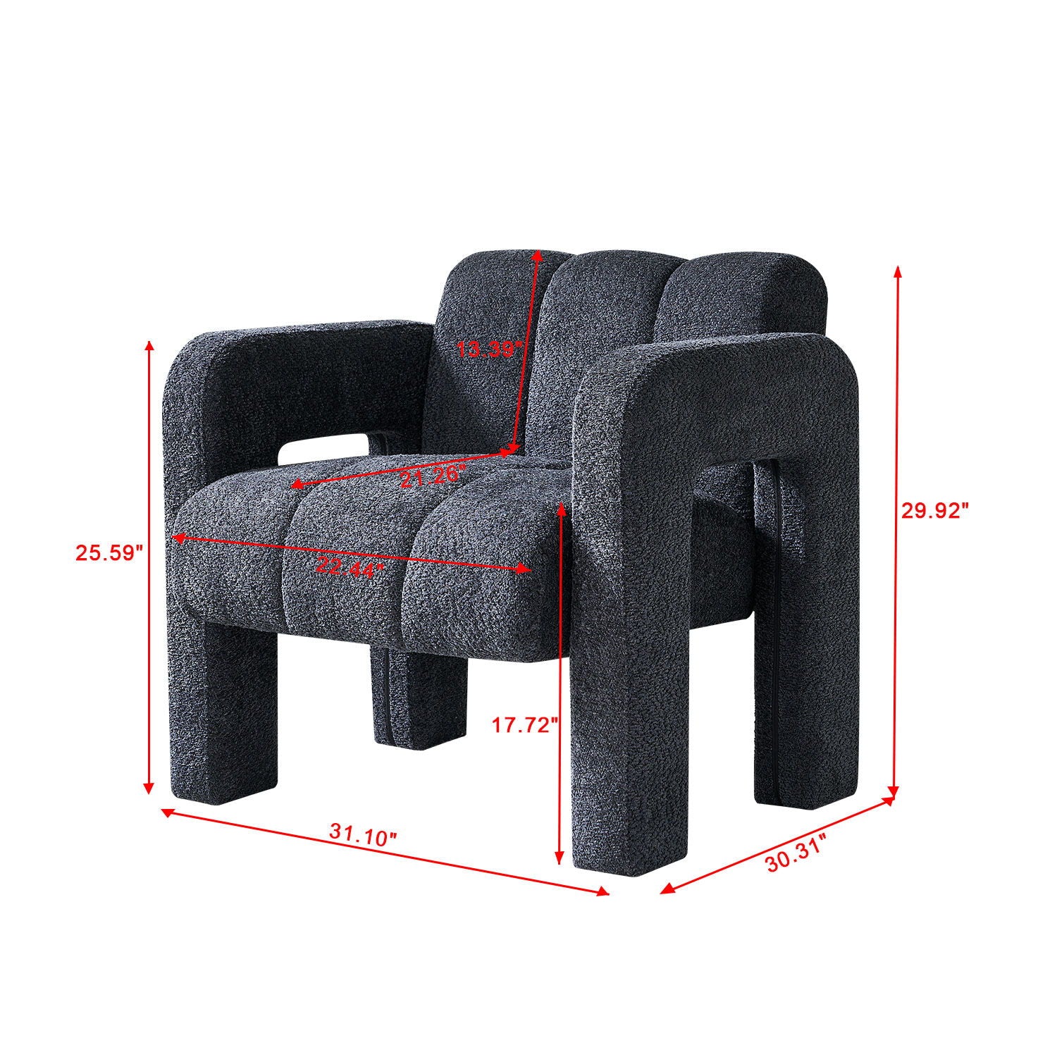 31.10" Boucle Upholstered Accent Chair - Image 19