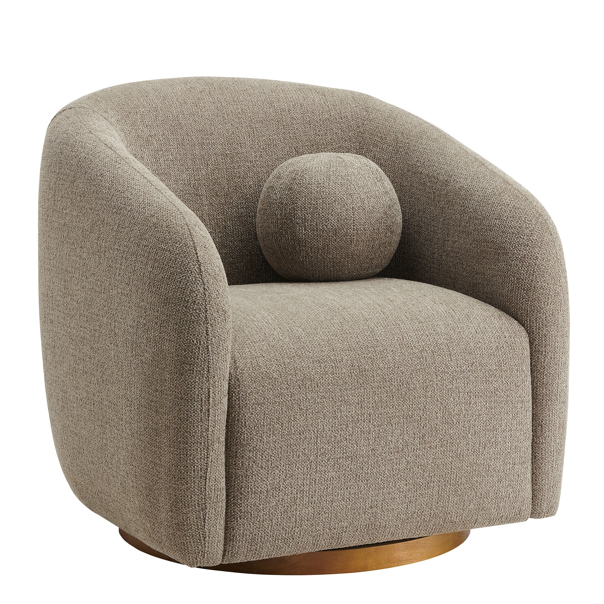 31 Inch Curved Swivel Chenille Fabric Armchair - Image 15