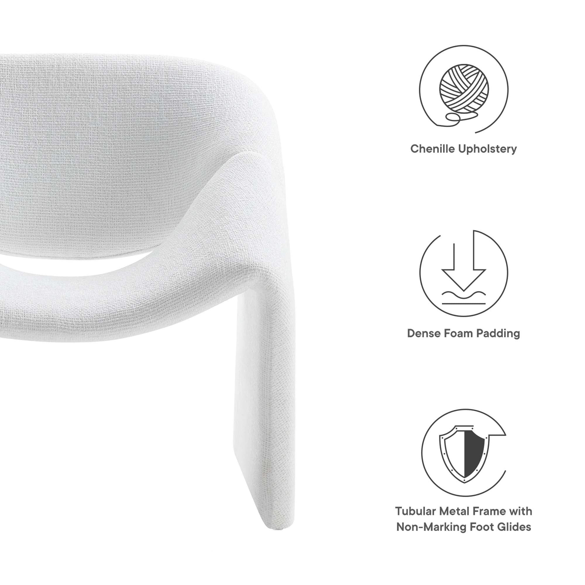 31 Inch Modern Curved Chenille Upholstered Accent Chair - Image 18
