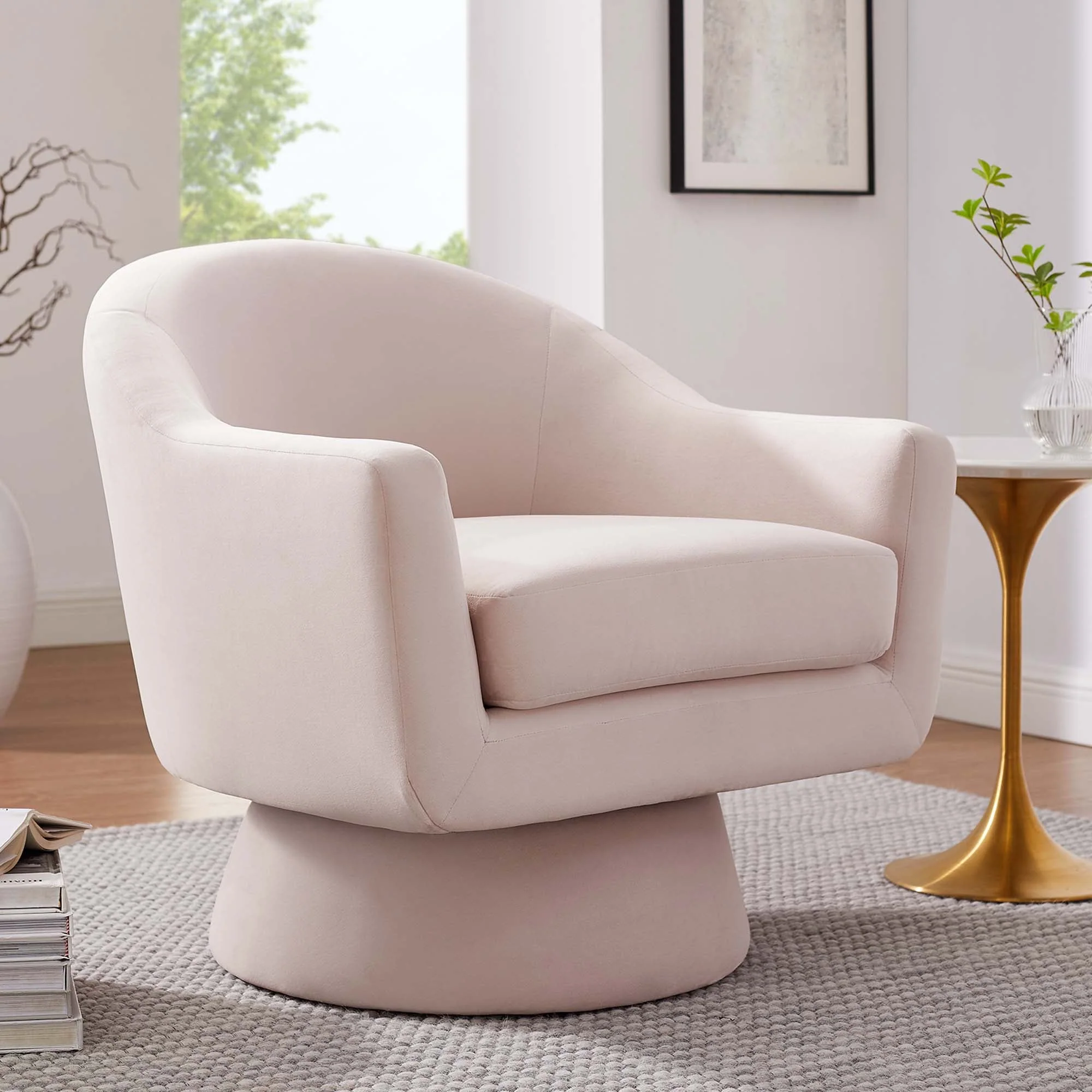31 Inch Performance Velvet Swivel Chair - Image 21