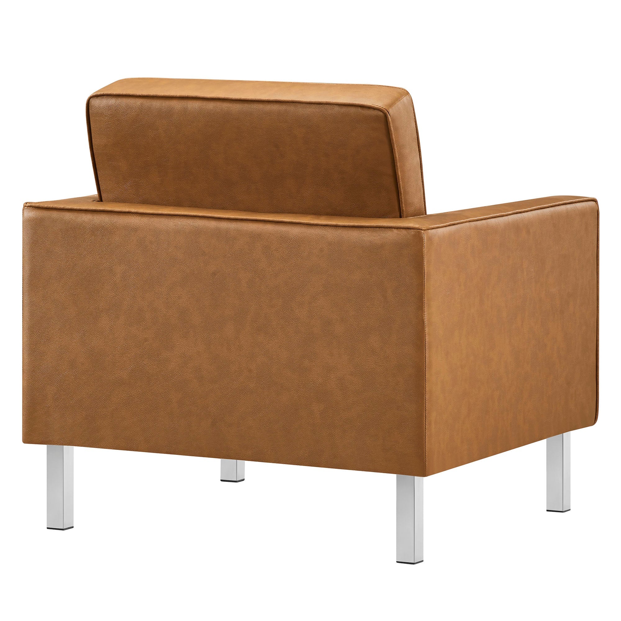 31 Inch Tufted Vegan Leather Sled Base Armchair - Image 5