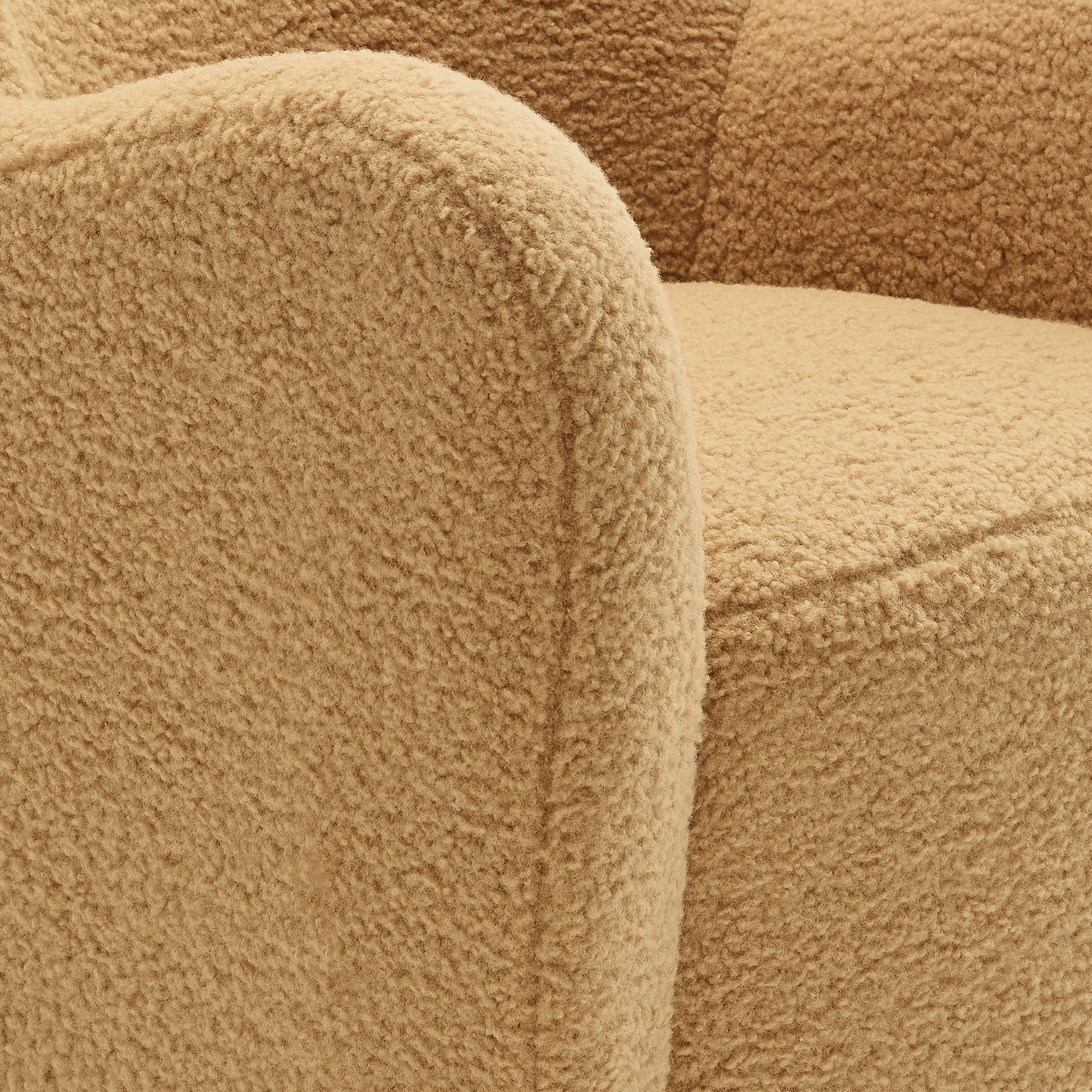 31 Inch Wingback Sherpa Swivel Accent Chair - Image 6