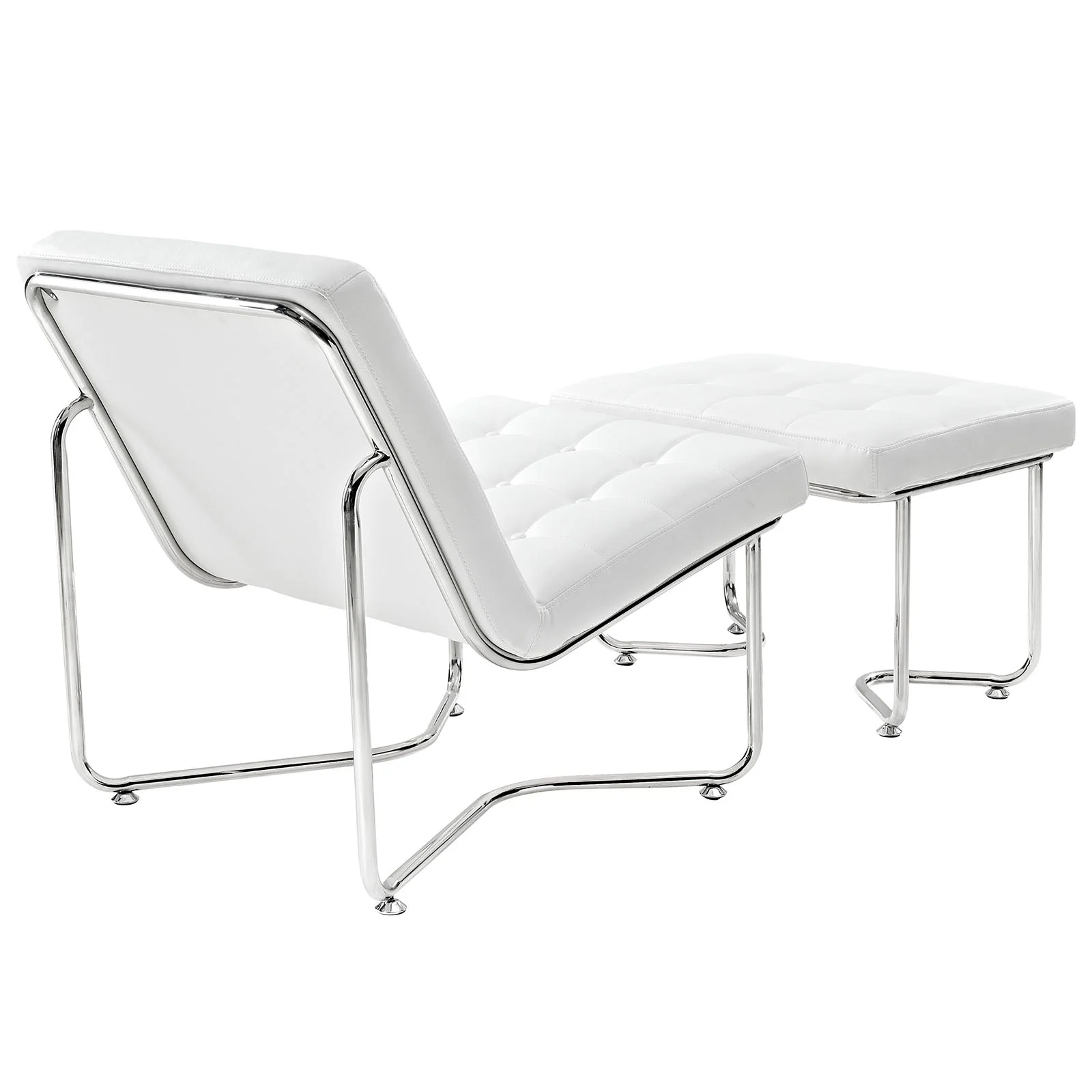 32 Inch Gibraltar Upholstered Vinyl Lounge Chair and Ottoman Set - Image 4