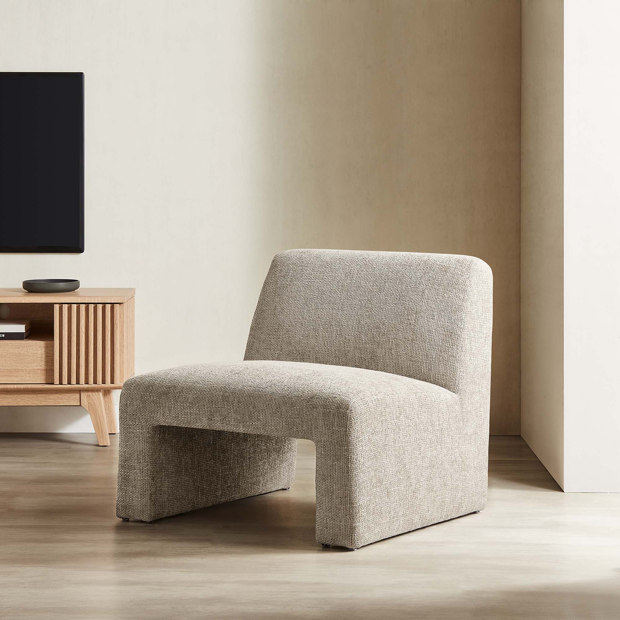 32 Inch Oversized Armless Chenille Upholstered Accent Chair - Image 14