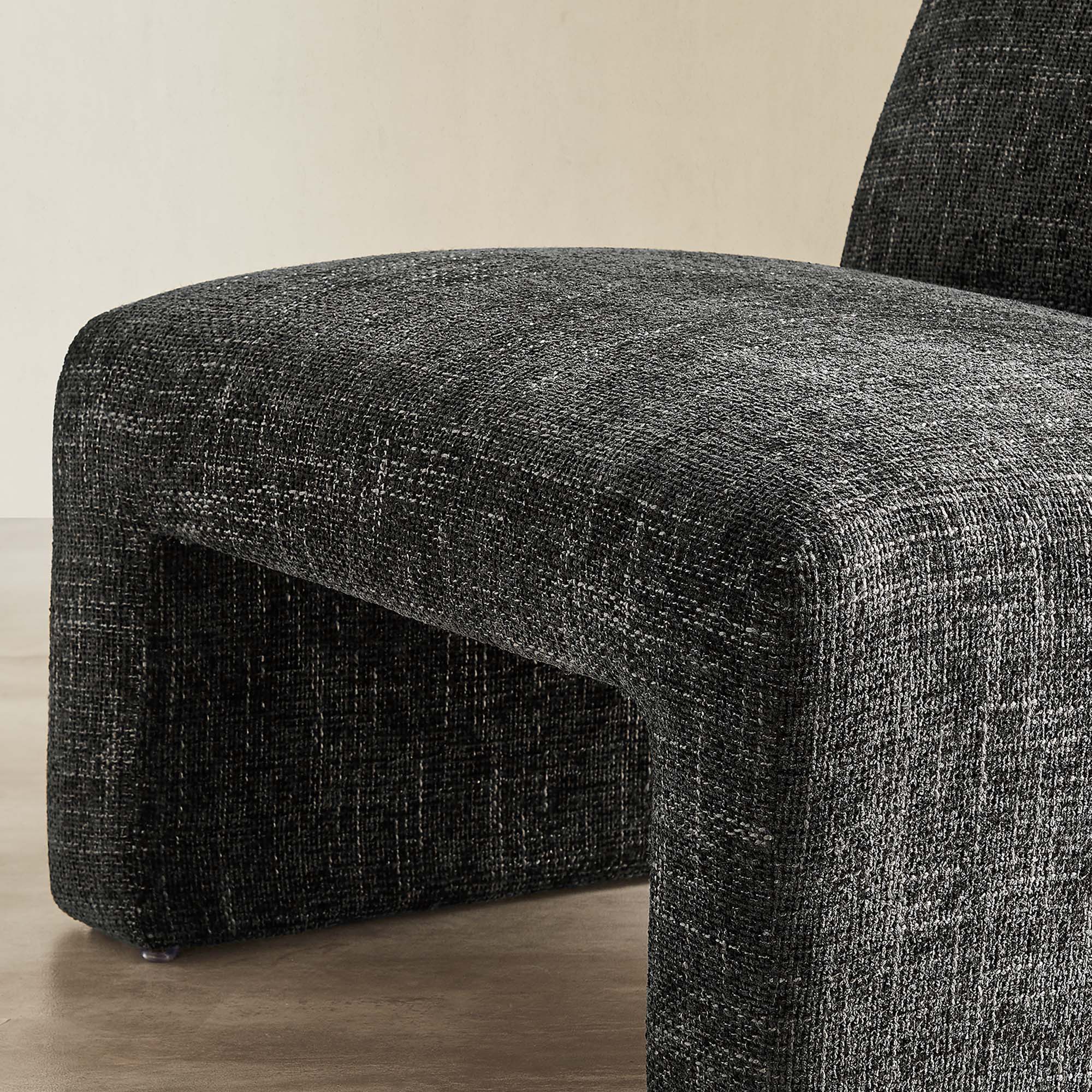 32 Inch Oversized Armless Chenille Upholstered Accent Chair - Image 4