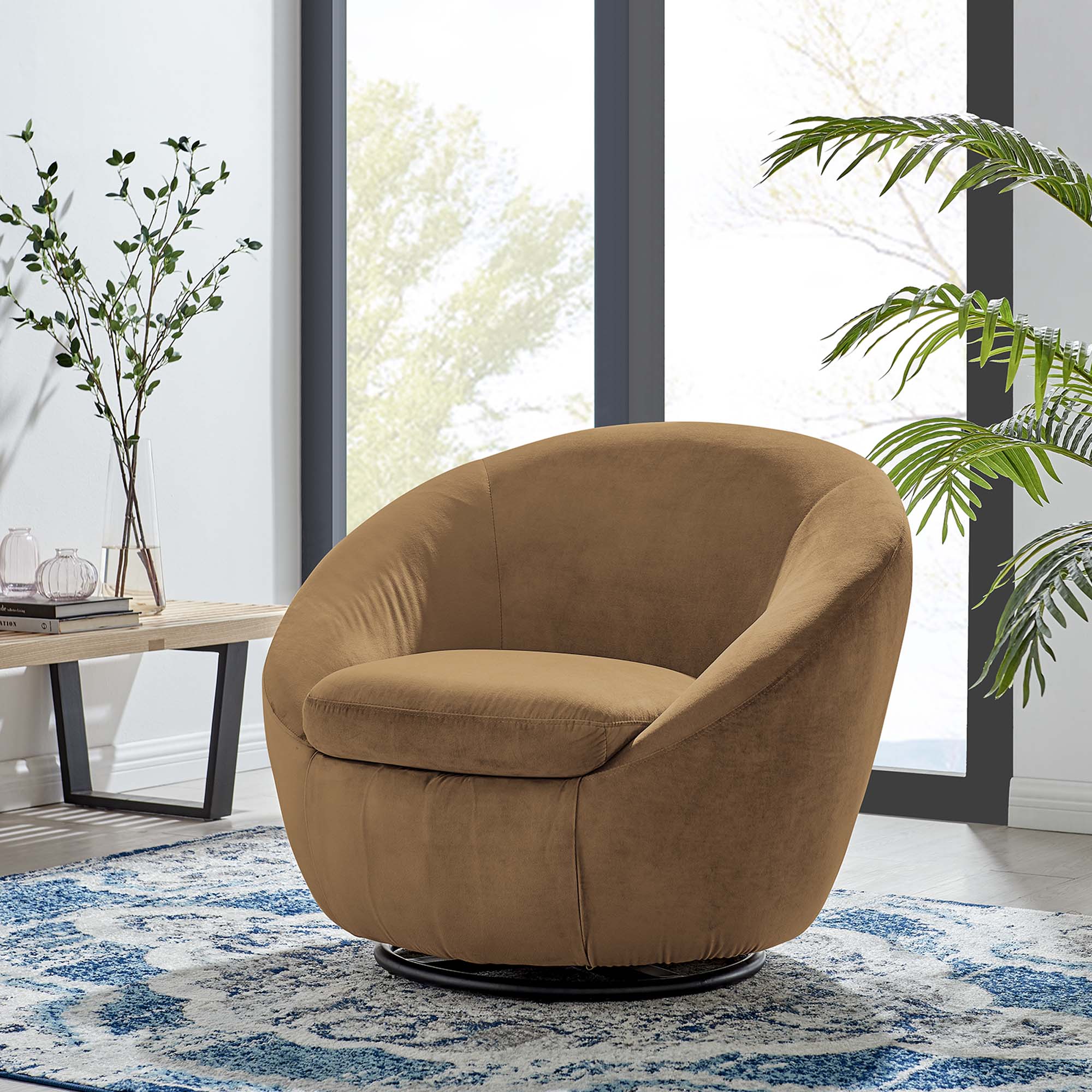 32 Inch Performance Velvet Swivel Chair - Image 12