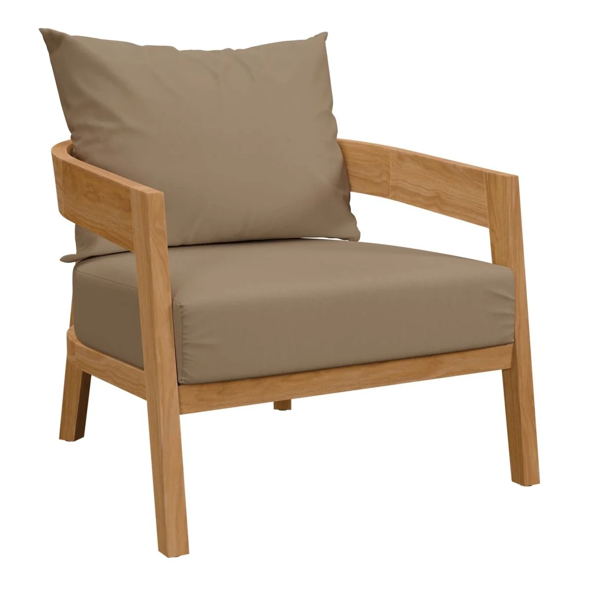 32" Natural Teak Outdoor Patio Armchair — Classic Weather-Resistant Seating - Image 9