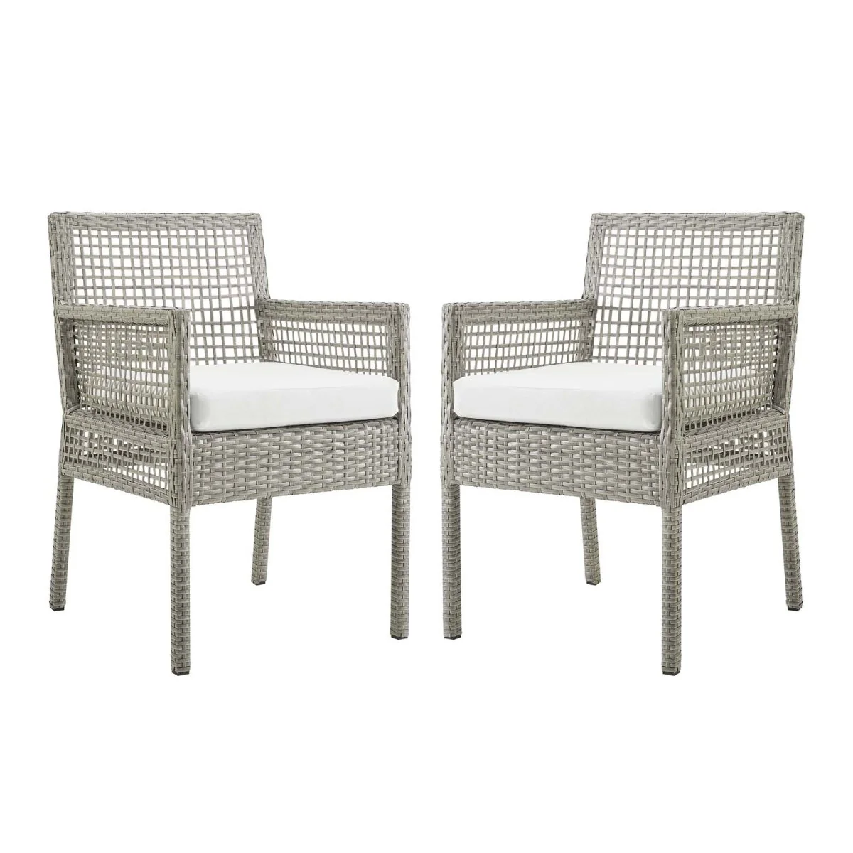 33.5" Wicker Rattan Outdoor Dining Armchair Set of 2 — Comfortable Patio Seating for Entertaining - Image 7