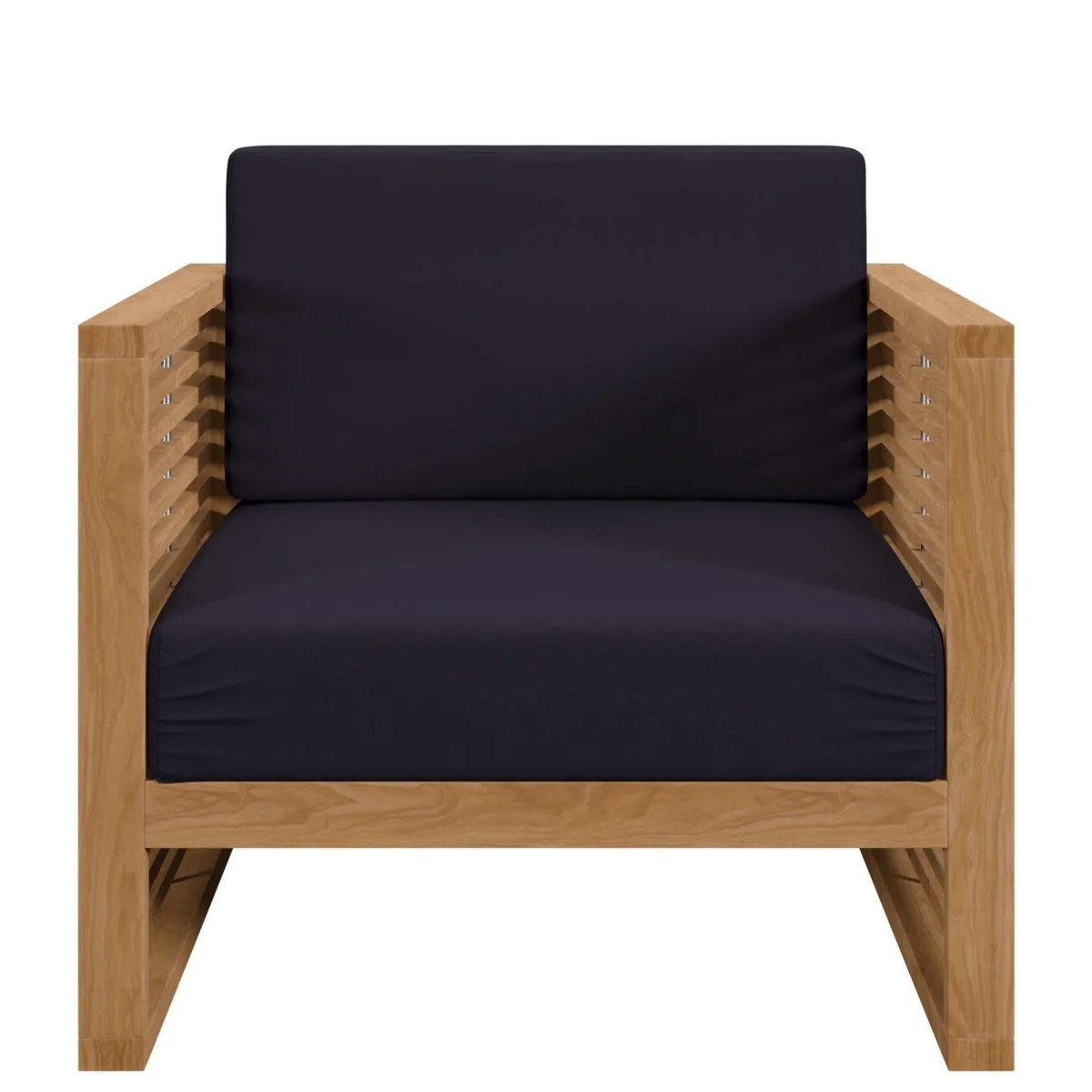 33" Natural Teak Outdoor Patio Armchair with Cushions for Garden, Deck and Poolside - Image 22