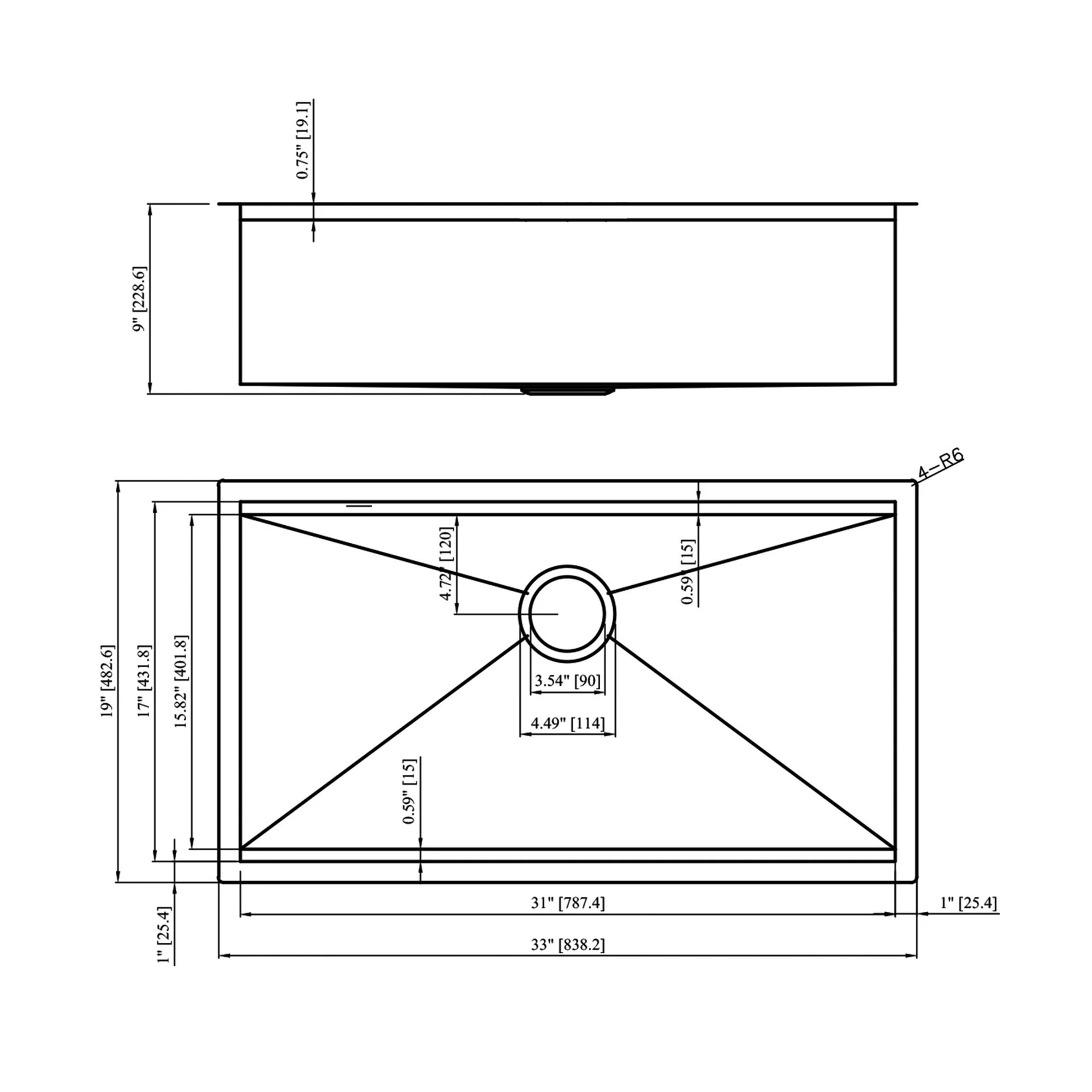 33" Undermount Kitchen Sink Single Bowl Stainless Steel Ledge Workstation In Brushed Nickel, 16 Gauge 304 Stainless Steel, 33 X 19 X 9 Inch - Image 6