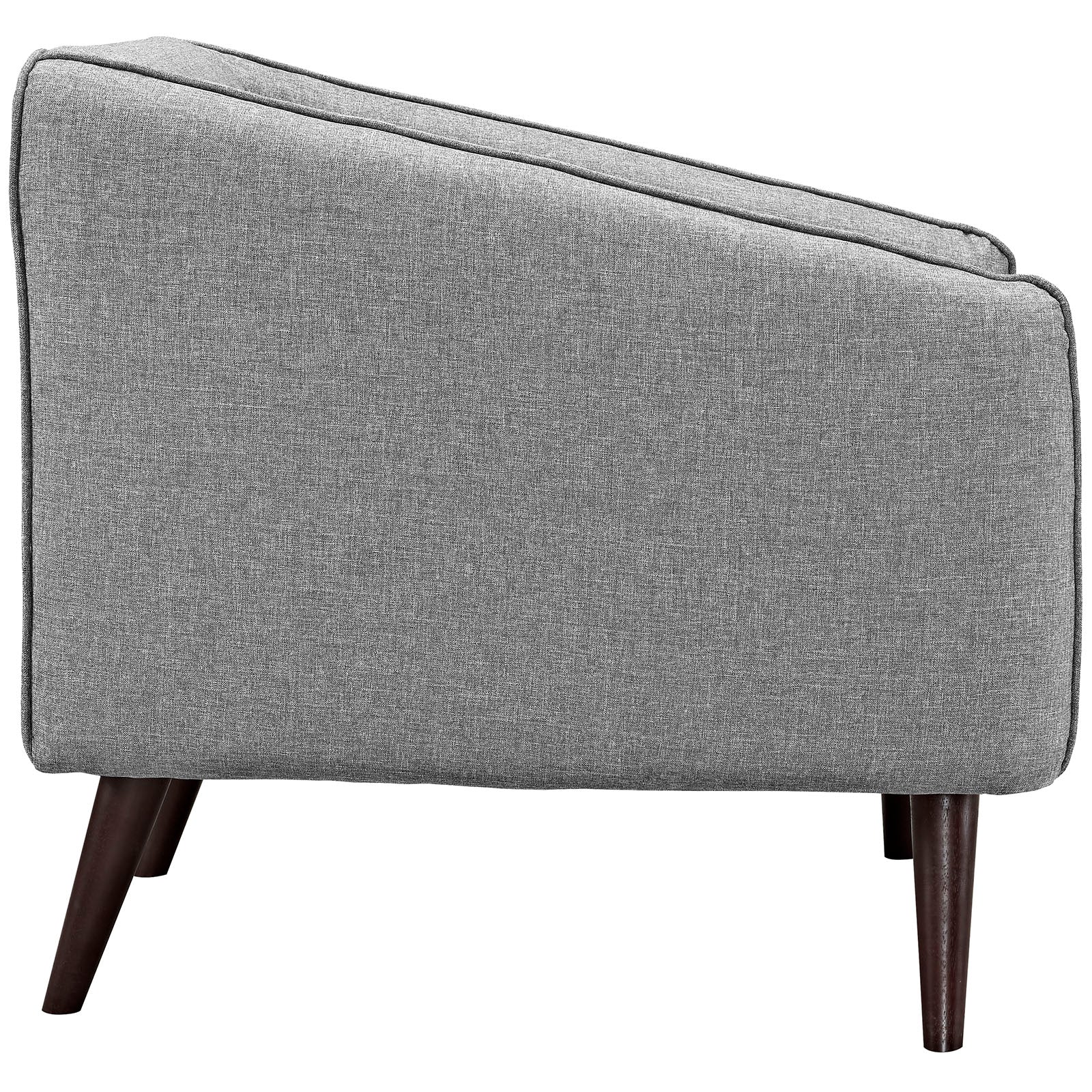 34 Inch Mid-Century Modern Upholstered Fabric Armchair with Walnut Dowel Legs - Image 12