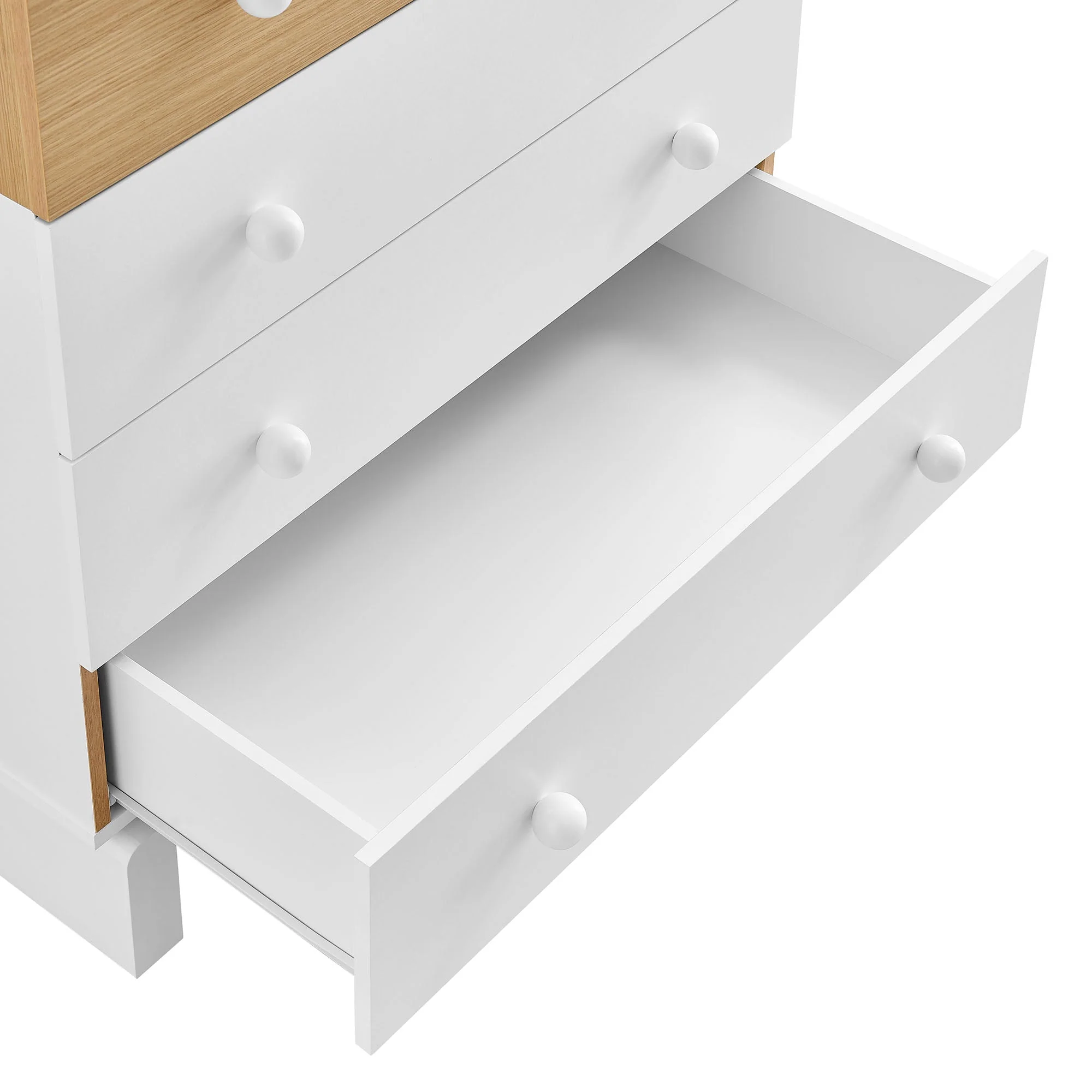 34" Oak White Two-Tone 6-Drawer Vertical Color Block Chest - Image 8