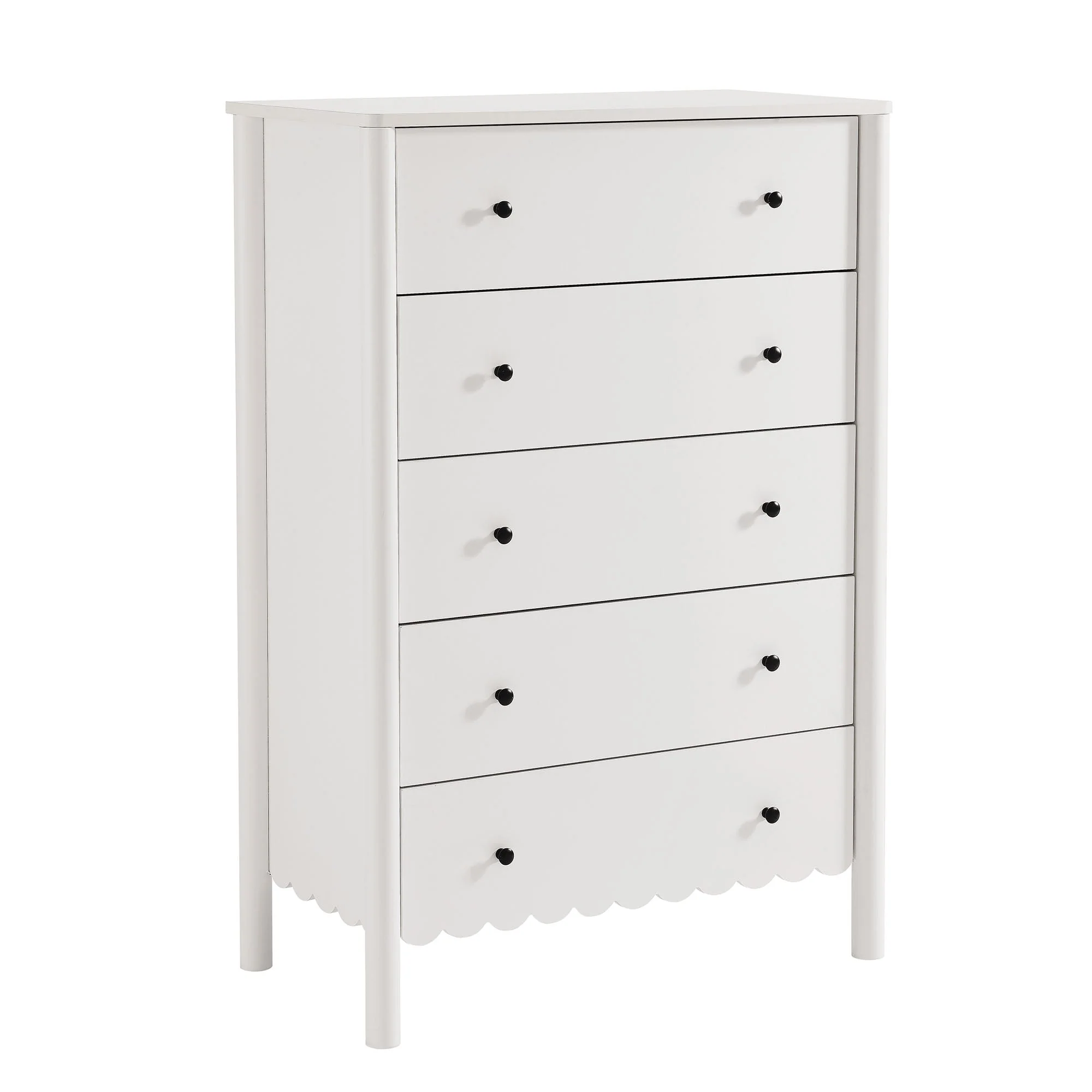 34" Scalloped 5-Drawer Bedroom Chest - Image 17