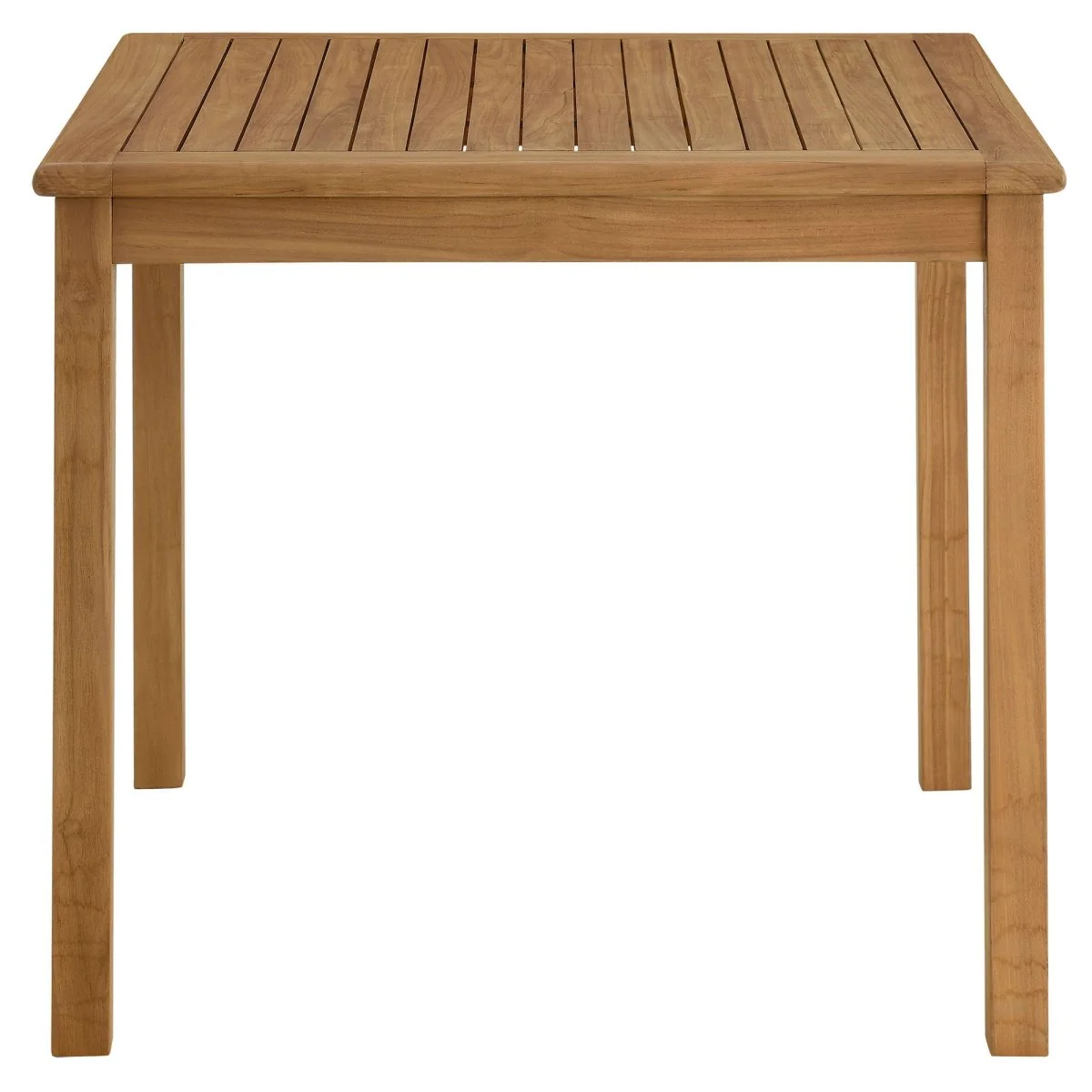 34" Square Outdoor Patio Teak Dining Table – Natural - Image 5