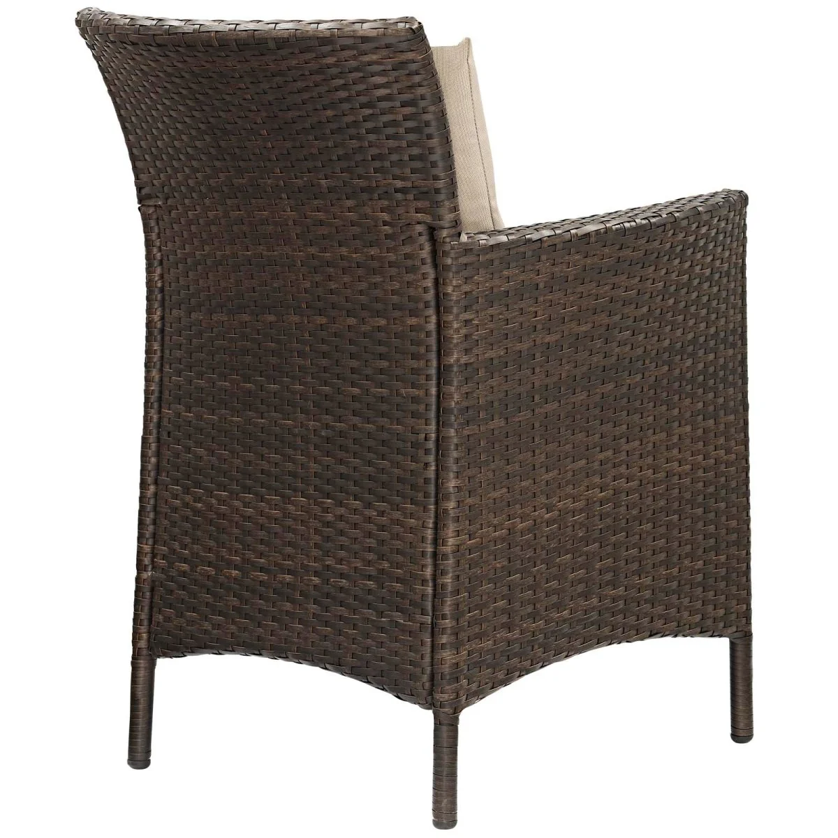 34" Wicker Rattan Outdoor Dining Armchair Set of 2 Patio Furniture Seating - Image 3