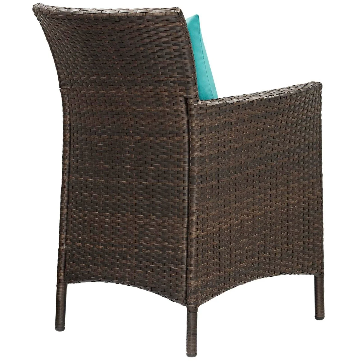 34" Wicker Rattan Outdoor Dining Armchair Set of 2 Patio Furniture Seating - Image 6