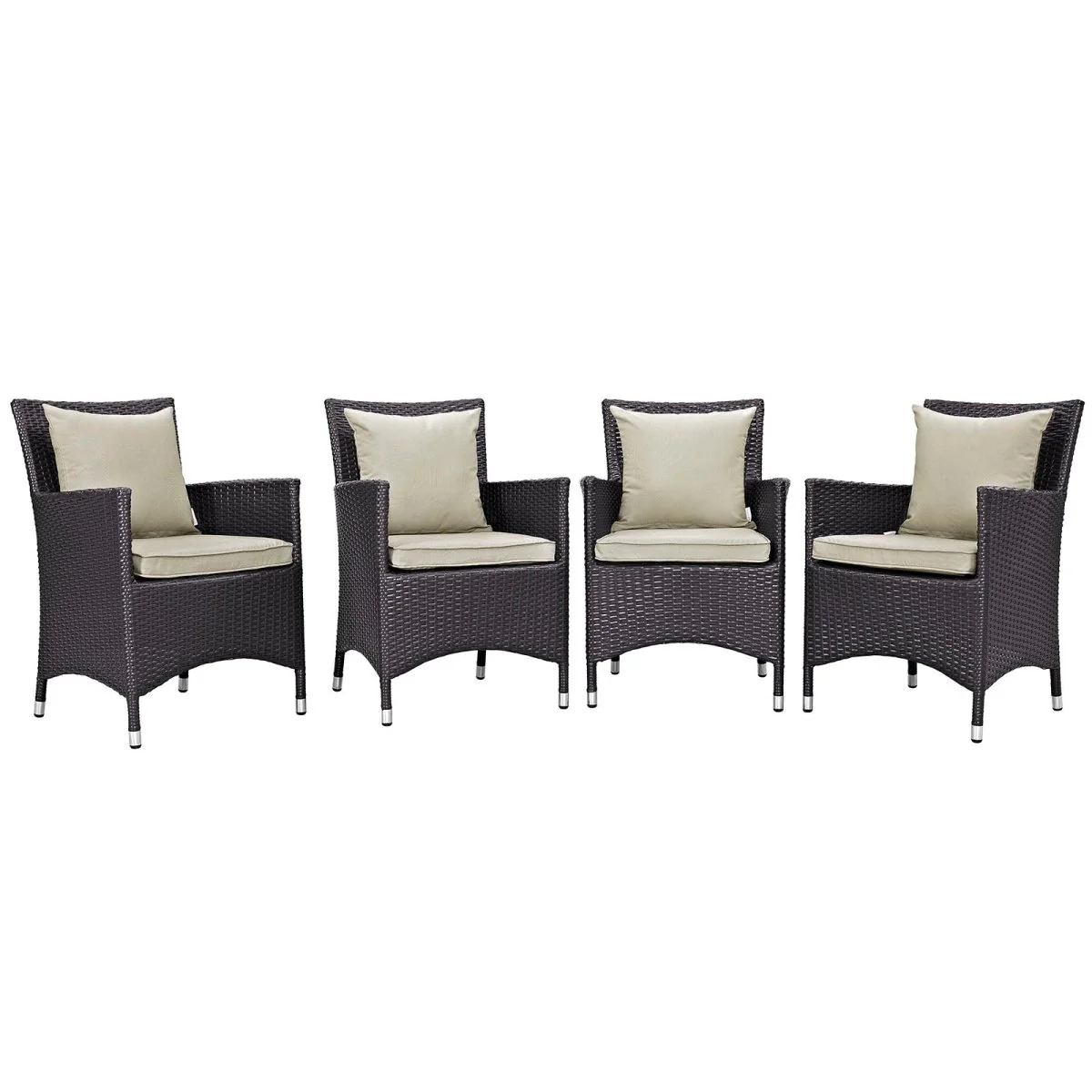 34" Wicker Rattan Outdoor Dining Armchair Set of 4 for Patio, Garden, Poolside Seating - Image 21