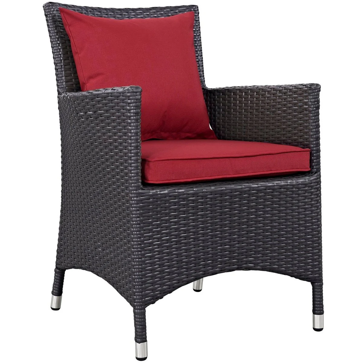 34" Wicker Rattan Outdoor Dining Armchair Set of 4 for Patio, Garden, Poolside Seating - Image 8