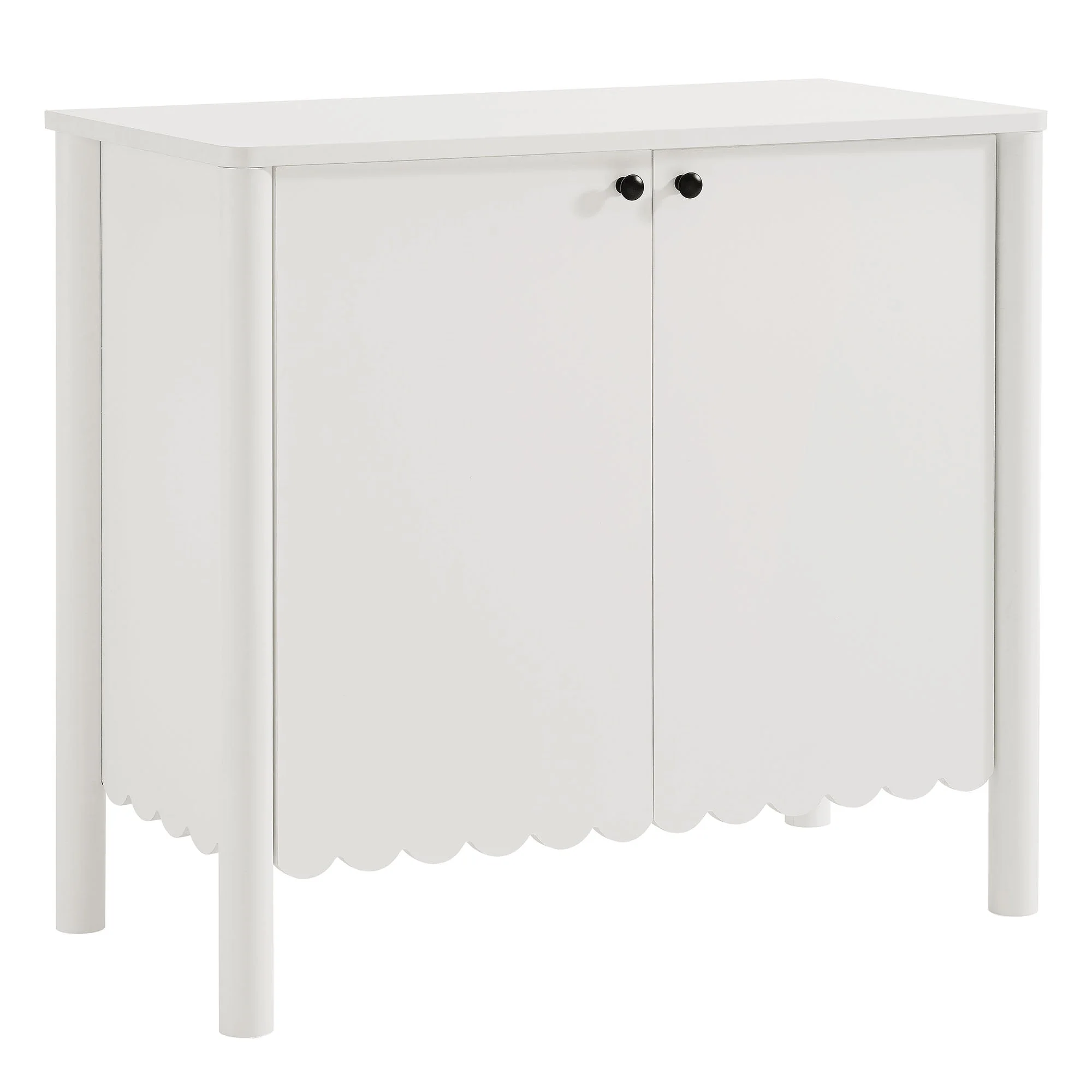 35 Inch 2-Door Scalloped Sideboard Cabinet with Adjustable Shelf - Image 15
