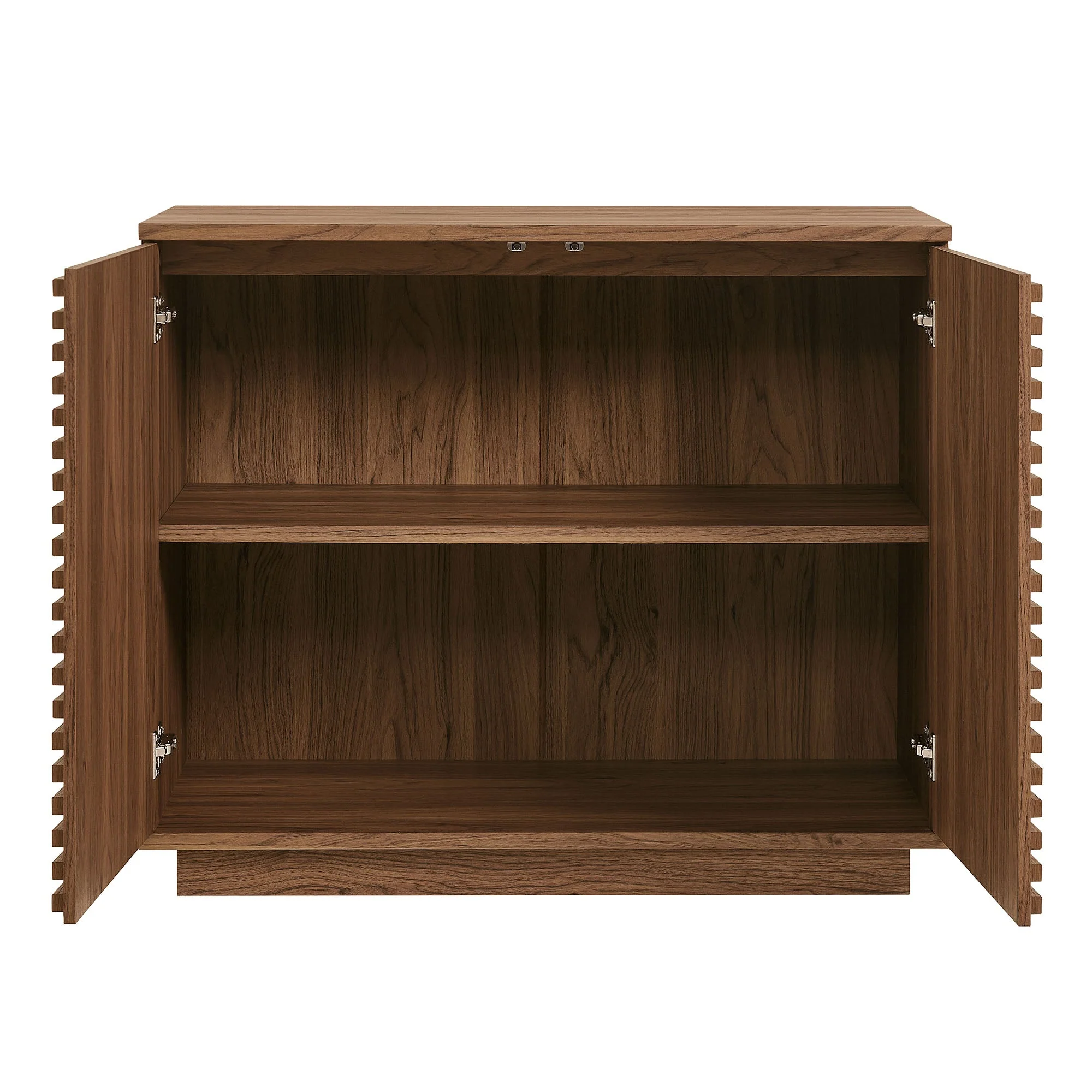 35 Inch Mid-Century Modern 2-Door Accent Cabinet with Fluted Fronts - Image 5