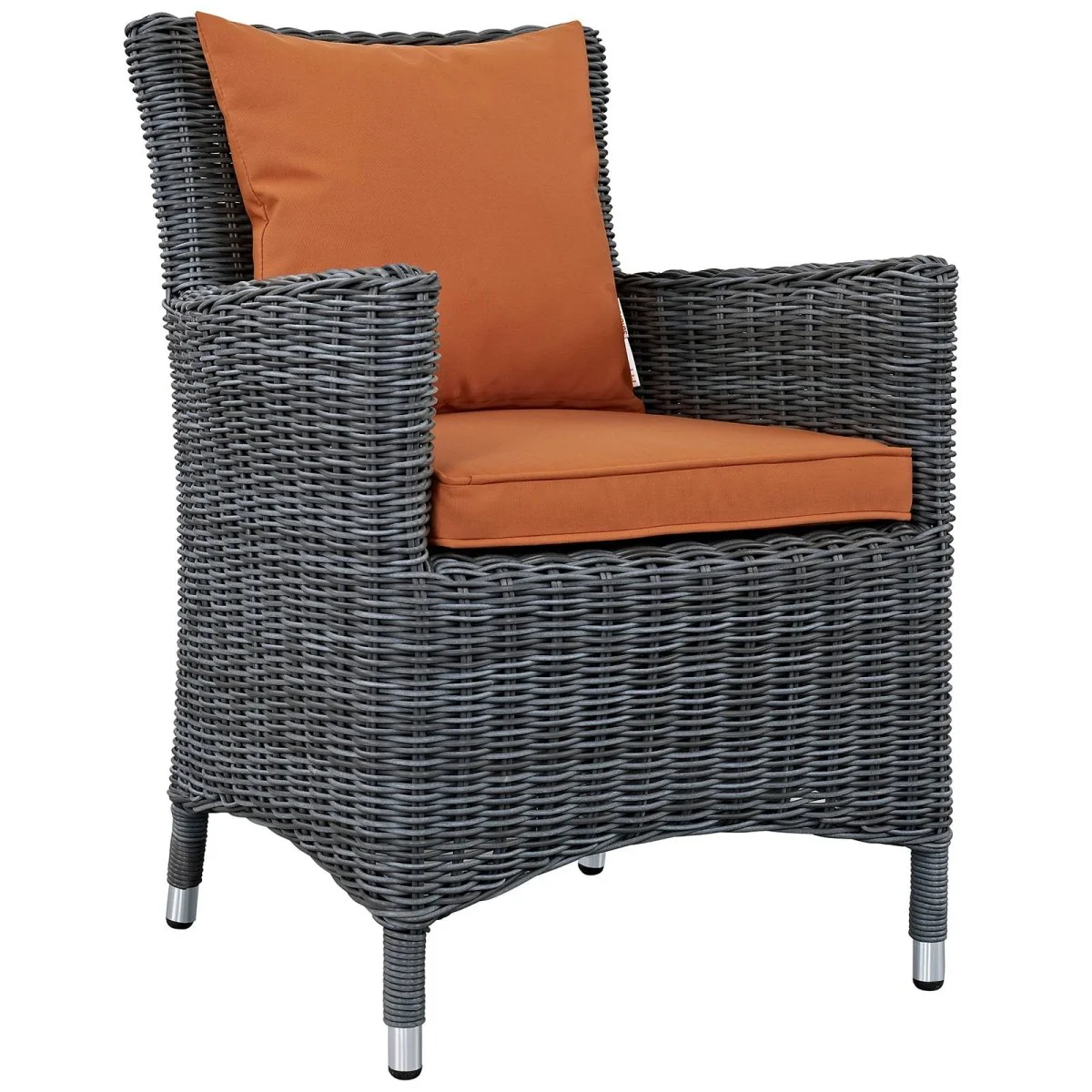 35" Wicker Outdoor Dining Armchair Set of 4 Classic Patio Seating with Armrests - Image 2