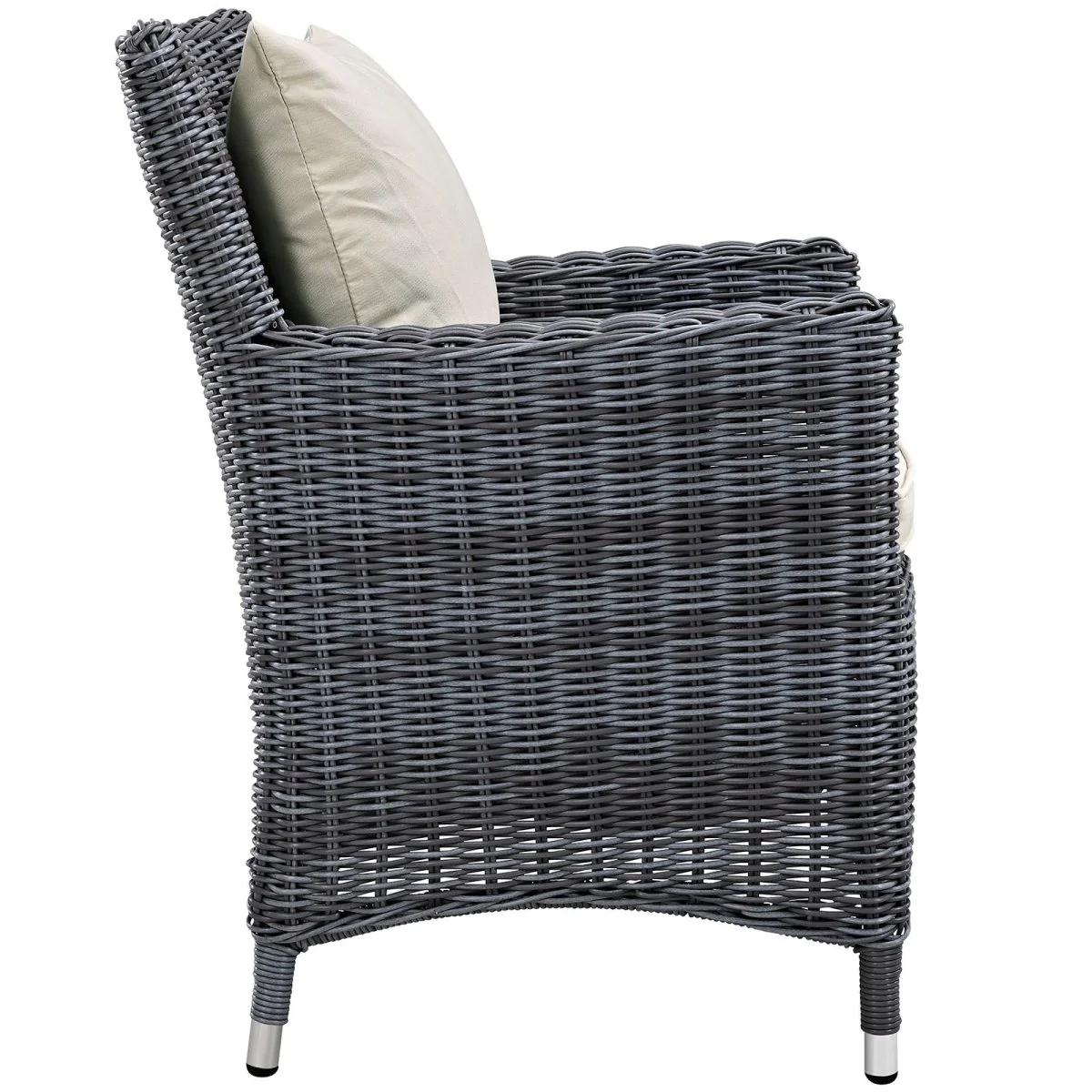 35" Wicker Outdoor Dining Armchair Set of 4 Classic Patio Seating with Armrests - Image 23