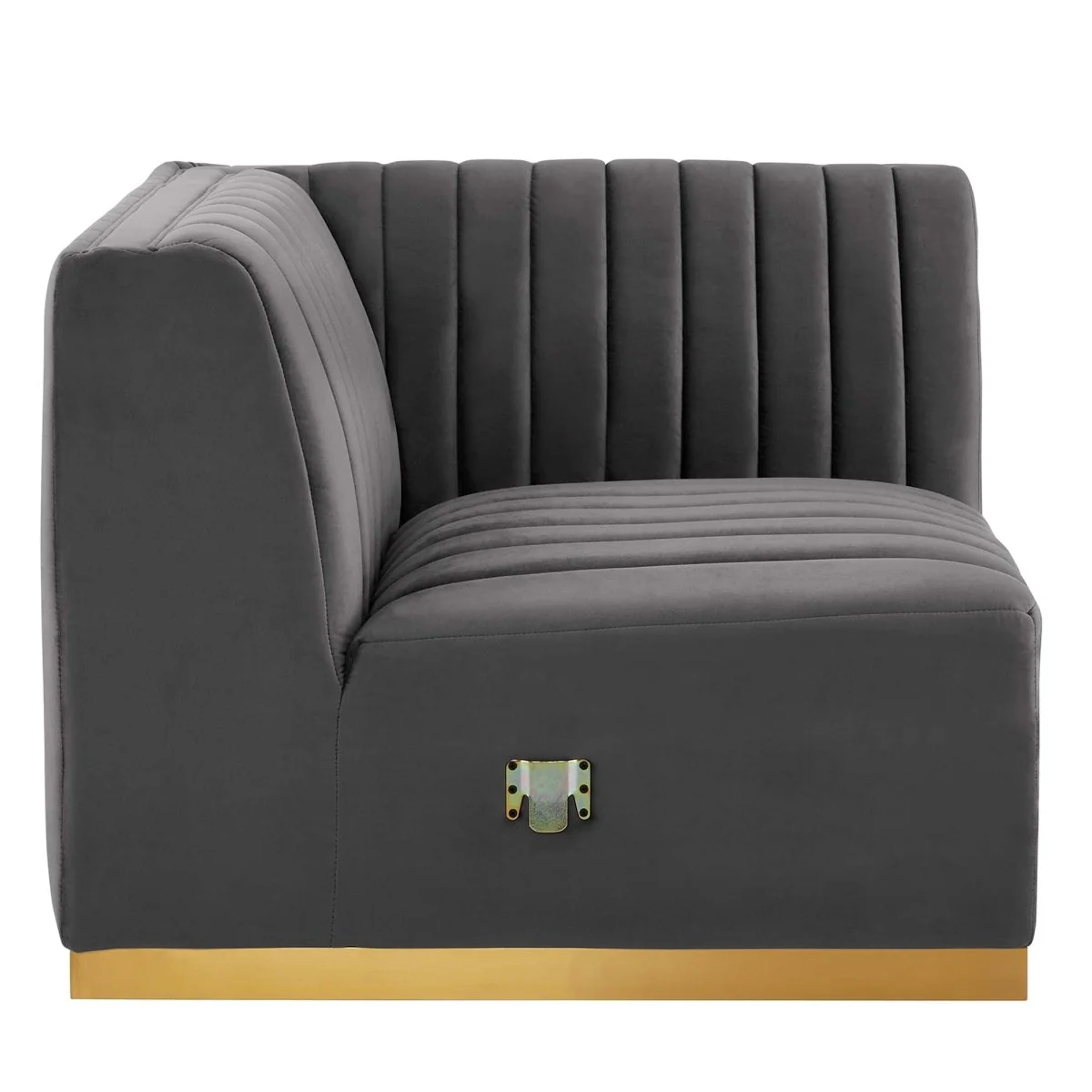 36.5 Inch Channel Tufted Performance Velvet Right Corner Chair - Image 15