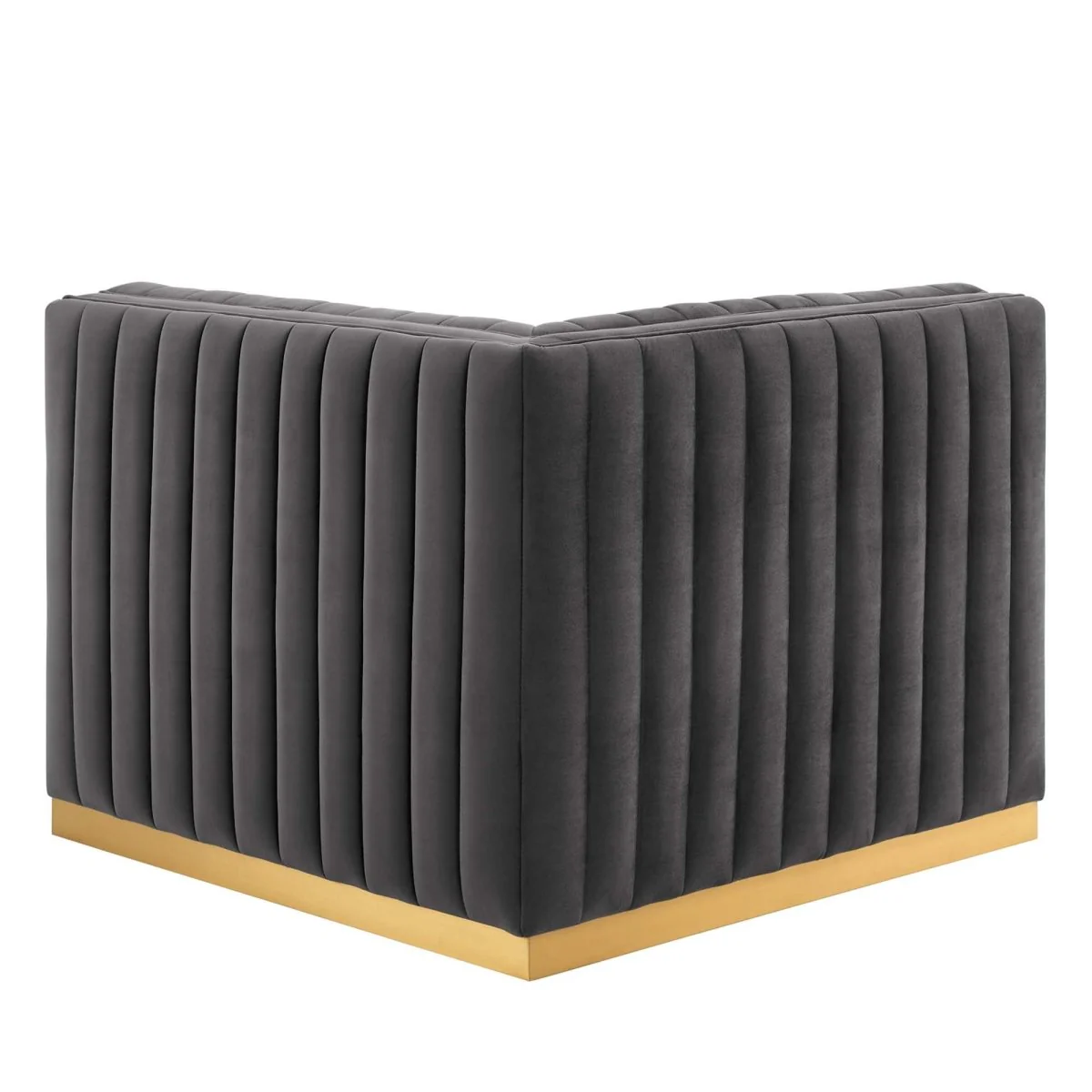 36.5 Inch Channel Tufted Performance Velvet Right Corner Chair - Image 16