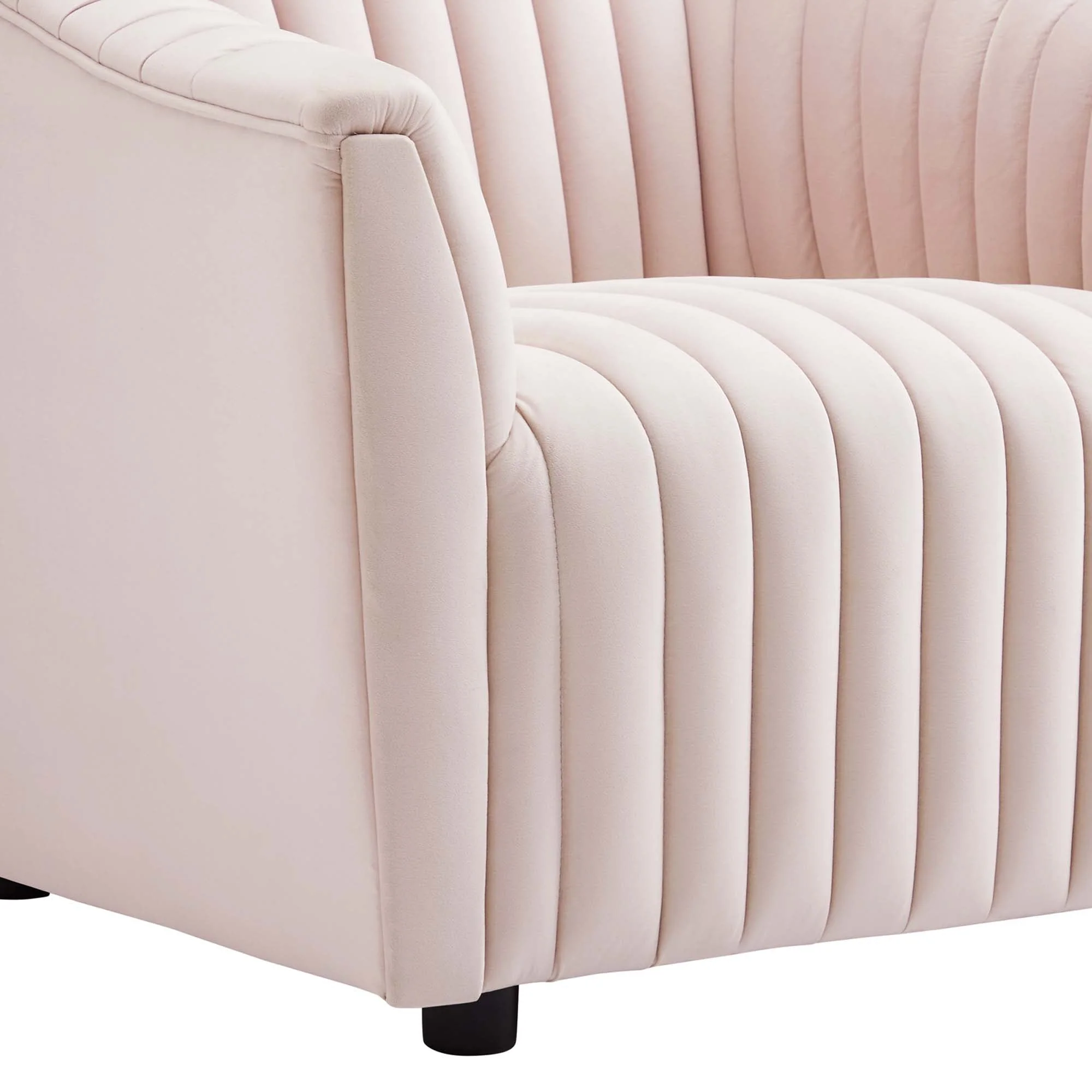36 Inch Channel Tufted Performance Velvet Armchair - Image 17