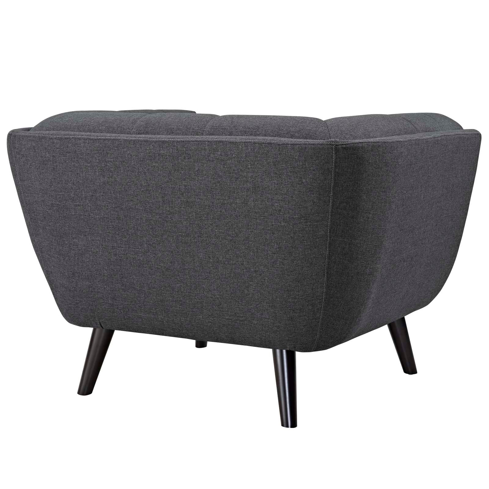 36 Inch Tufted Fabric Armchair Set of 2 with Overscaled Frame and Tapered Wood Legs - Image 3