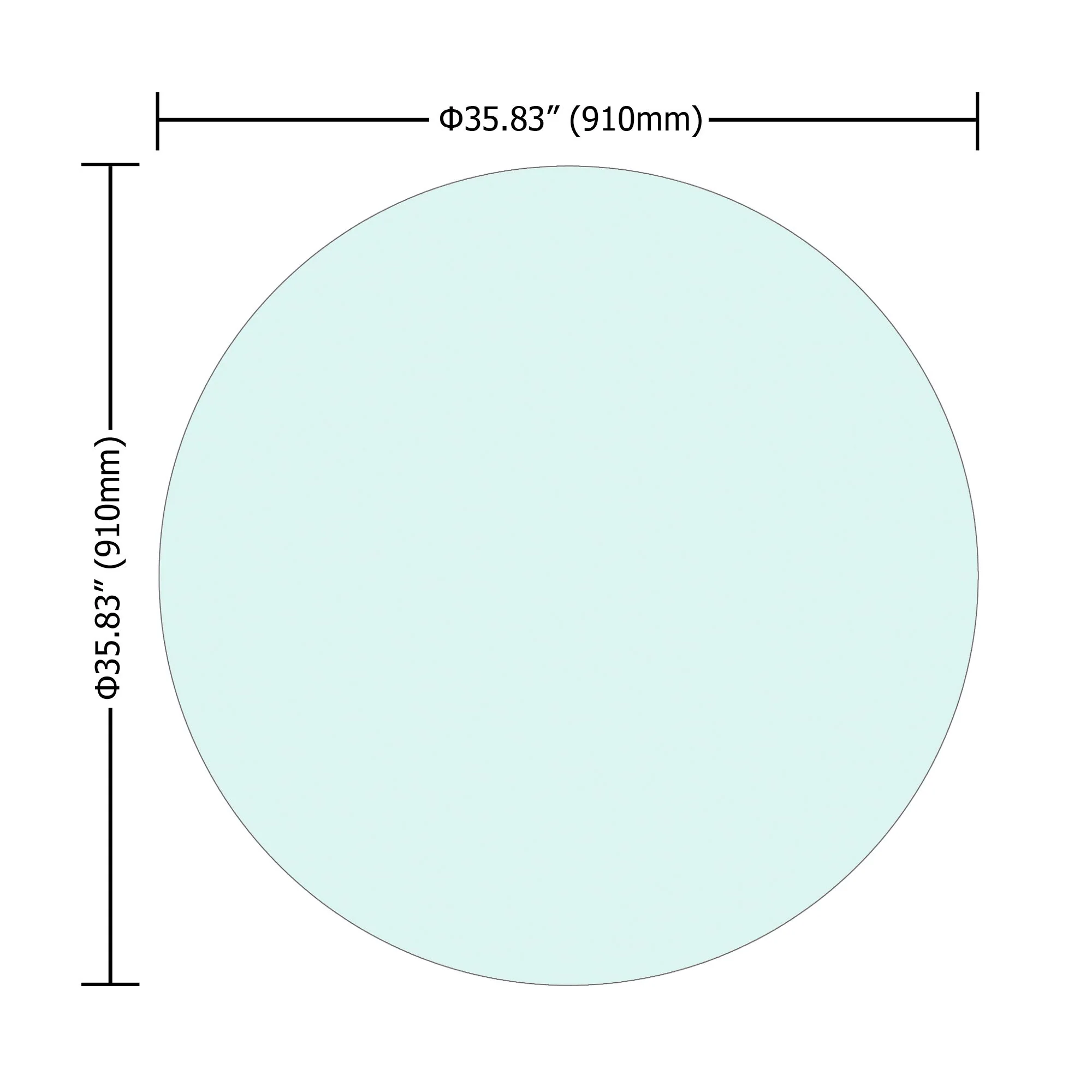 36" Round Tempered Glass Table Top Clear Glass 1 / 4" Thick Flat Polished Edge - Transparent - Image 8