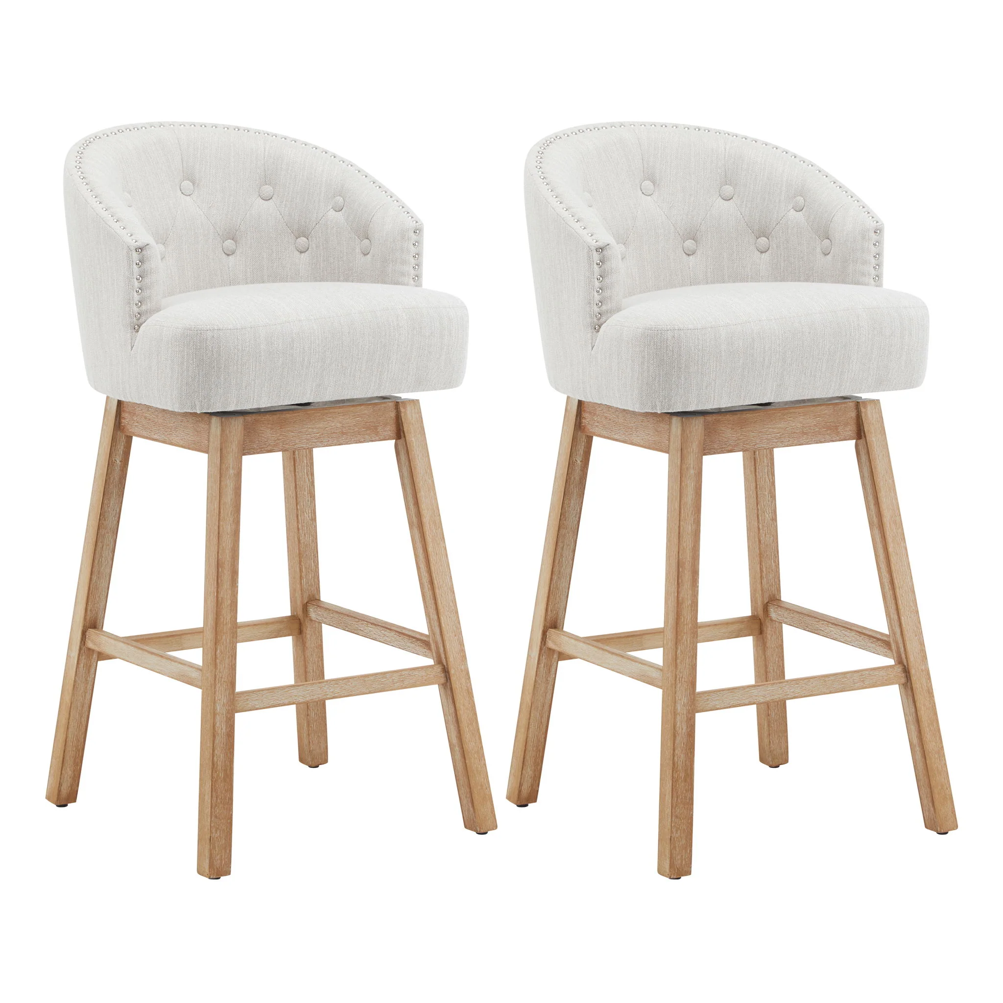 360 Degree Rotation Swivel Counter Stools (Set of 2) - Image 16