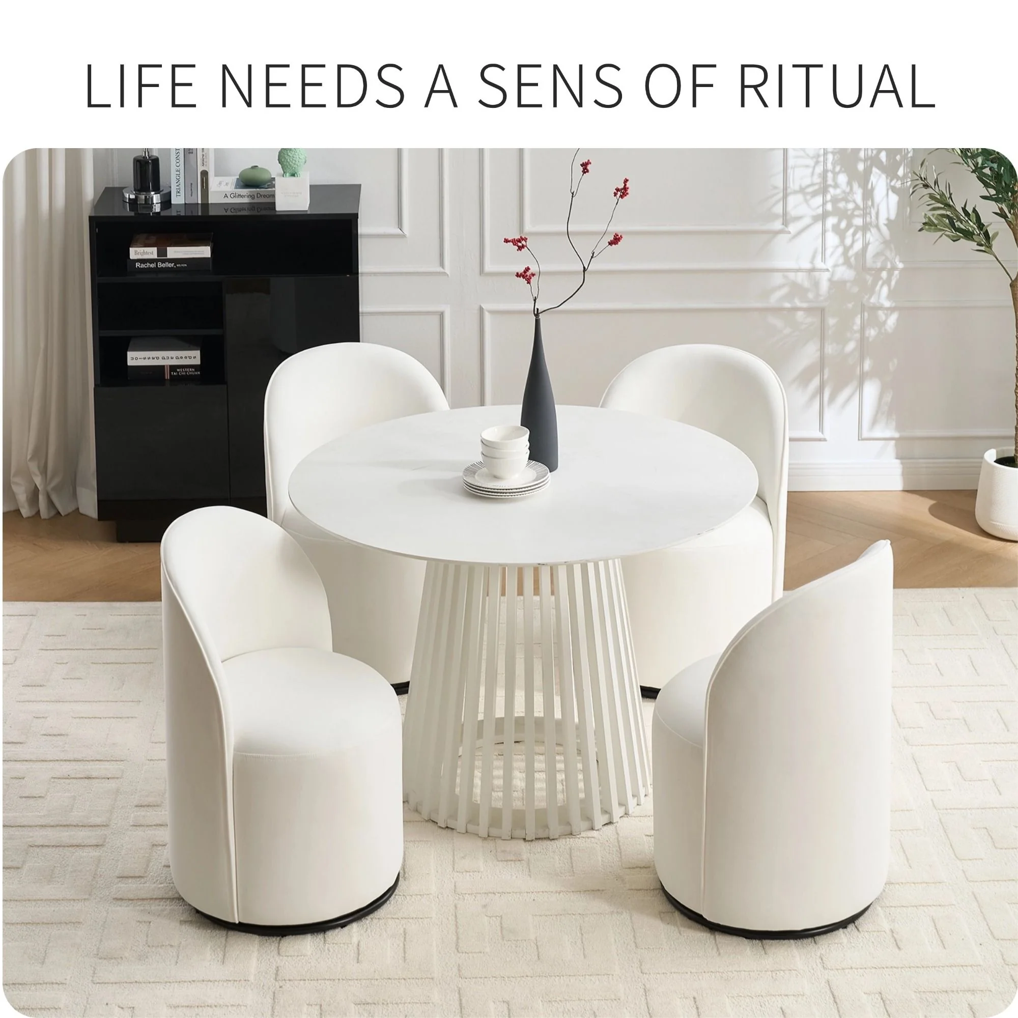 360 Degree Swivel Armless Dining Barrel Chair - Image 7