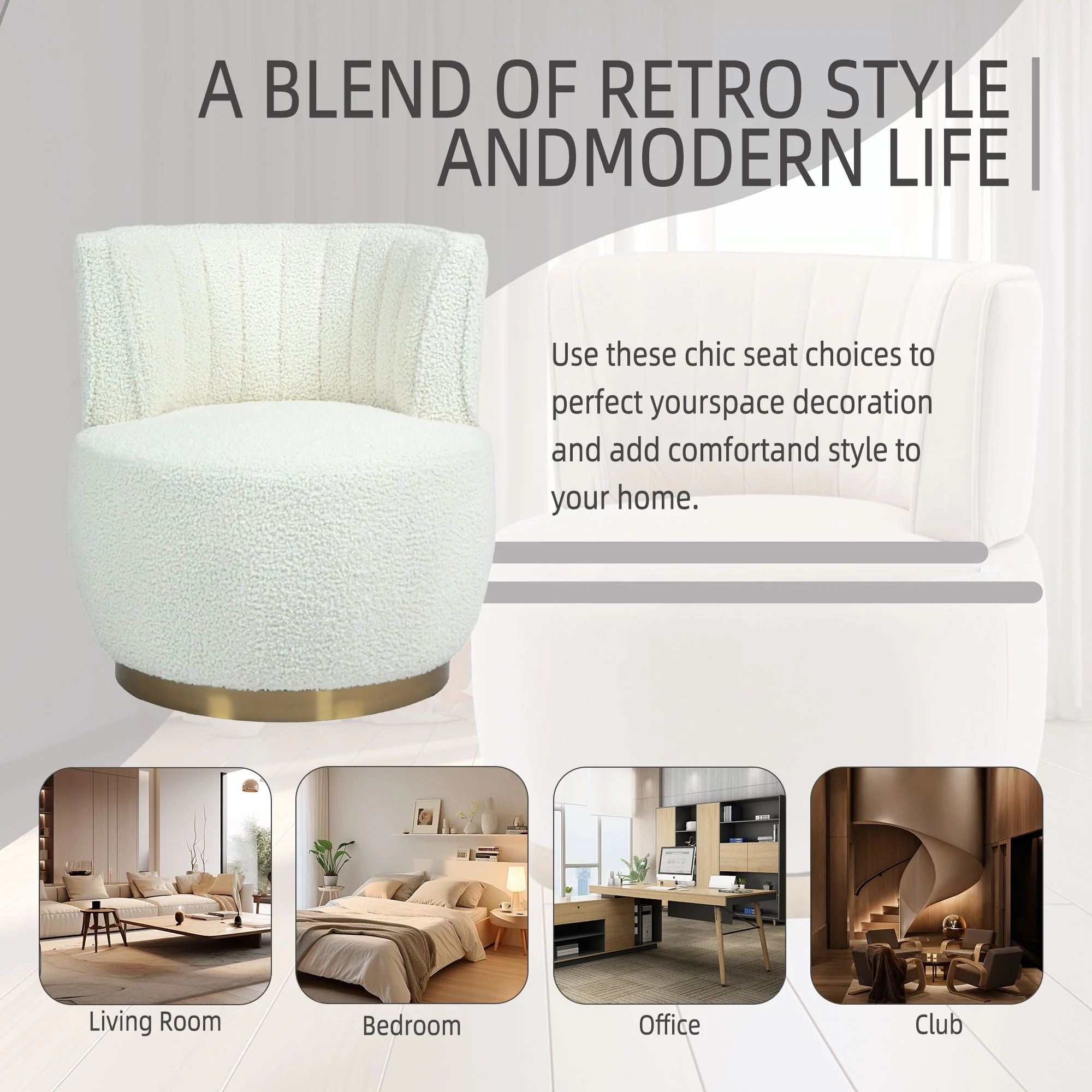 360 Degree Swivel Cuddle Barrel Accent Sofa Chair - Image 35