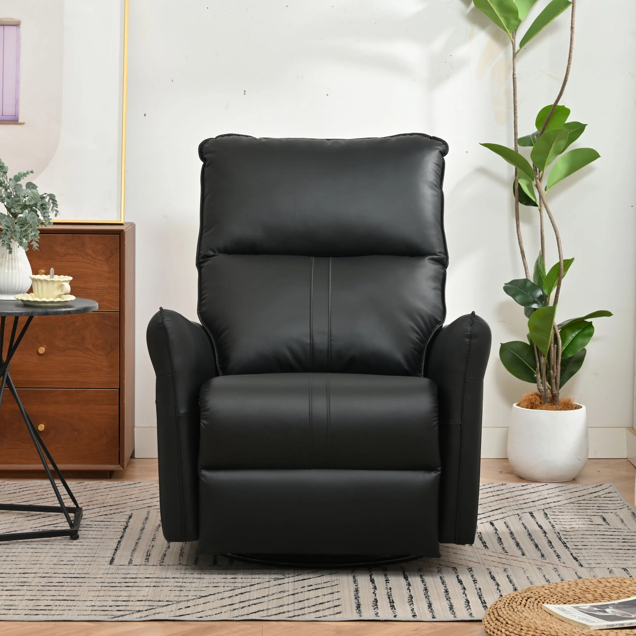 360° Modern Small Rocking Swivel Recliner Chair With Side Pocket - Image 10