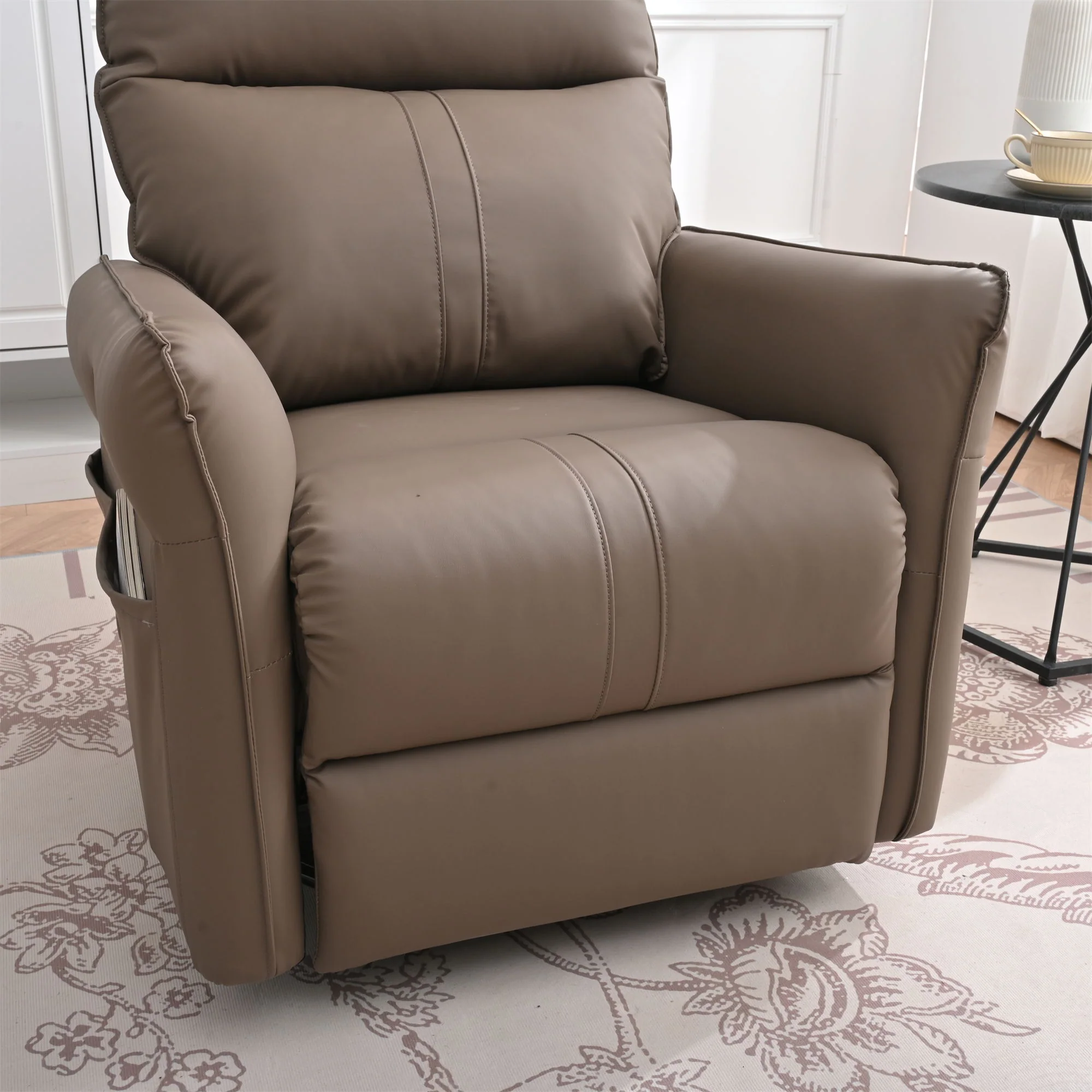 360° Modern Small Rocking Swivel Recliner Chair With Side Pocket - Image 5