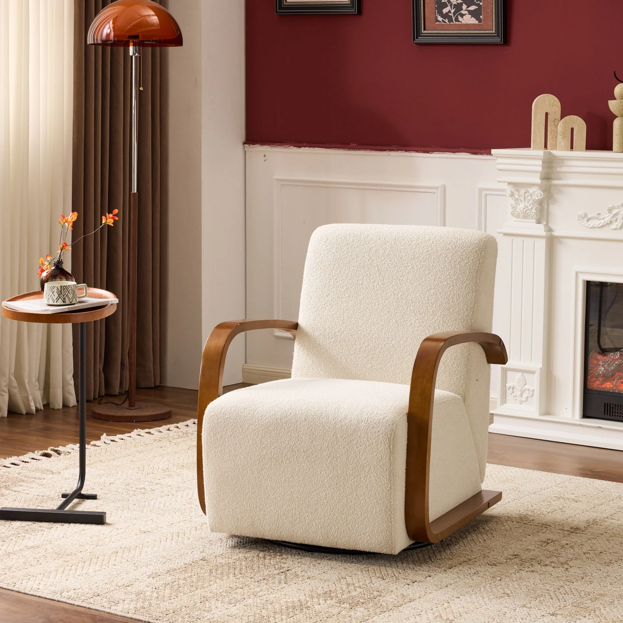 360° Swivel Accent Chair - Beige - Image 7