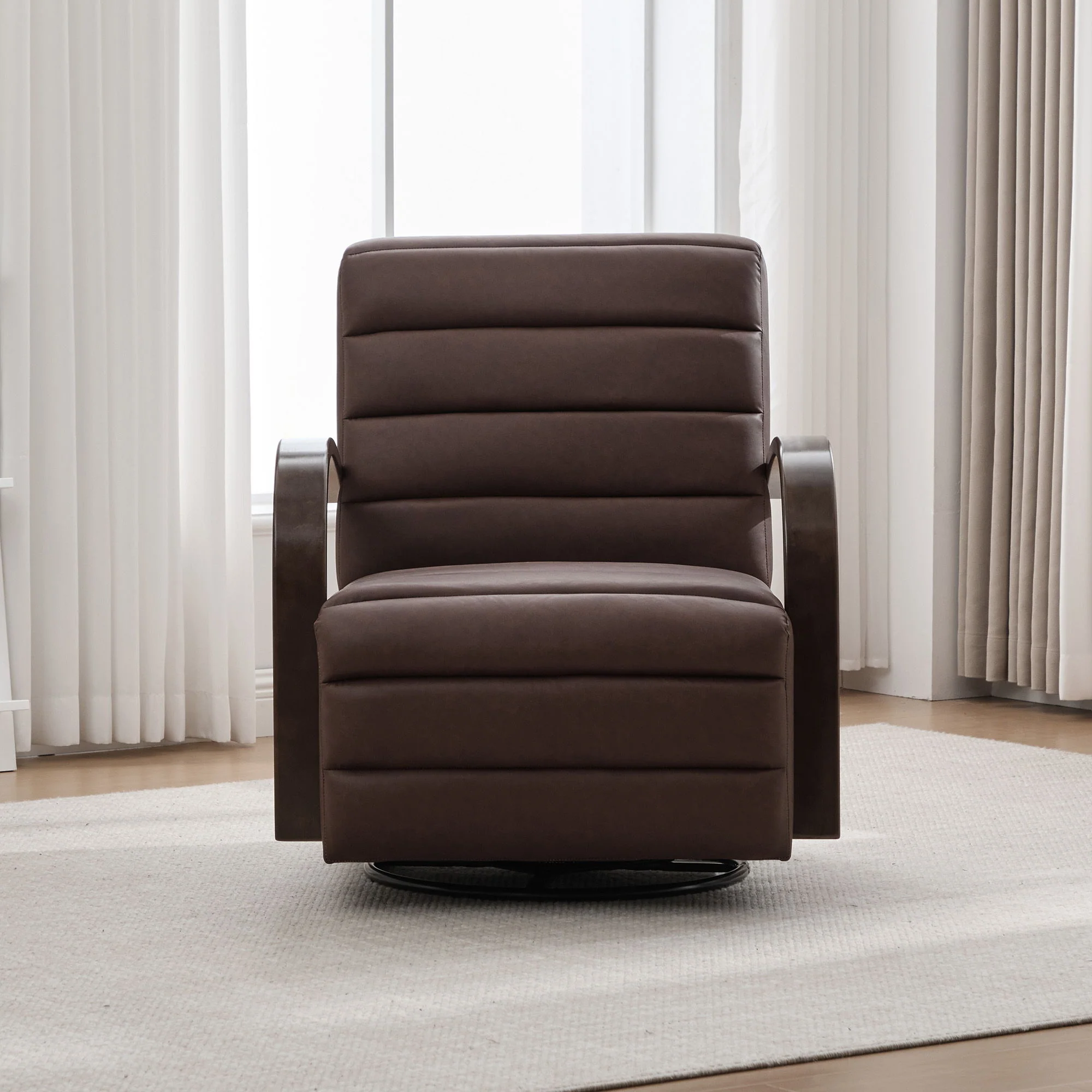 360° Swivel Accent Chair With Armrests, Comfy Lounge - Image 14