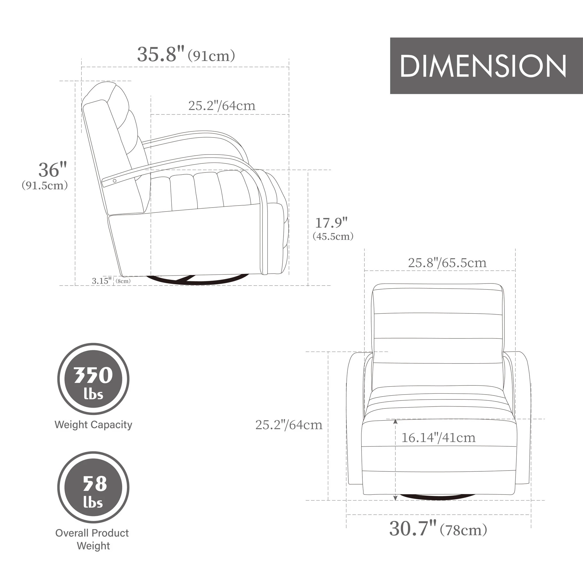 360° Swivel Accent Chair With Armrests, Comfy Lounge - Image 16