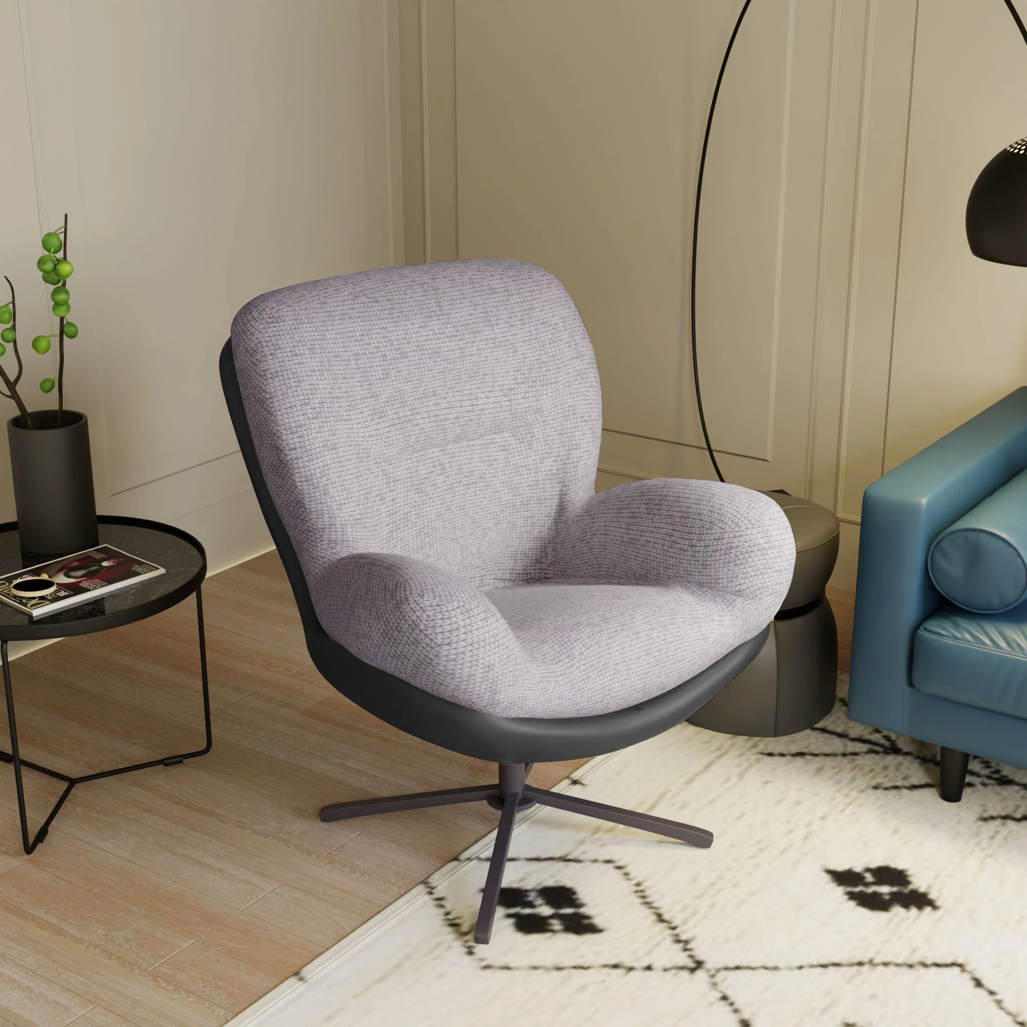 360° Swivel Office Chair, No Wheels - Image 30