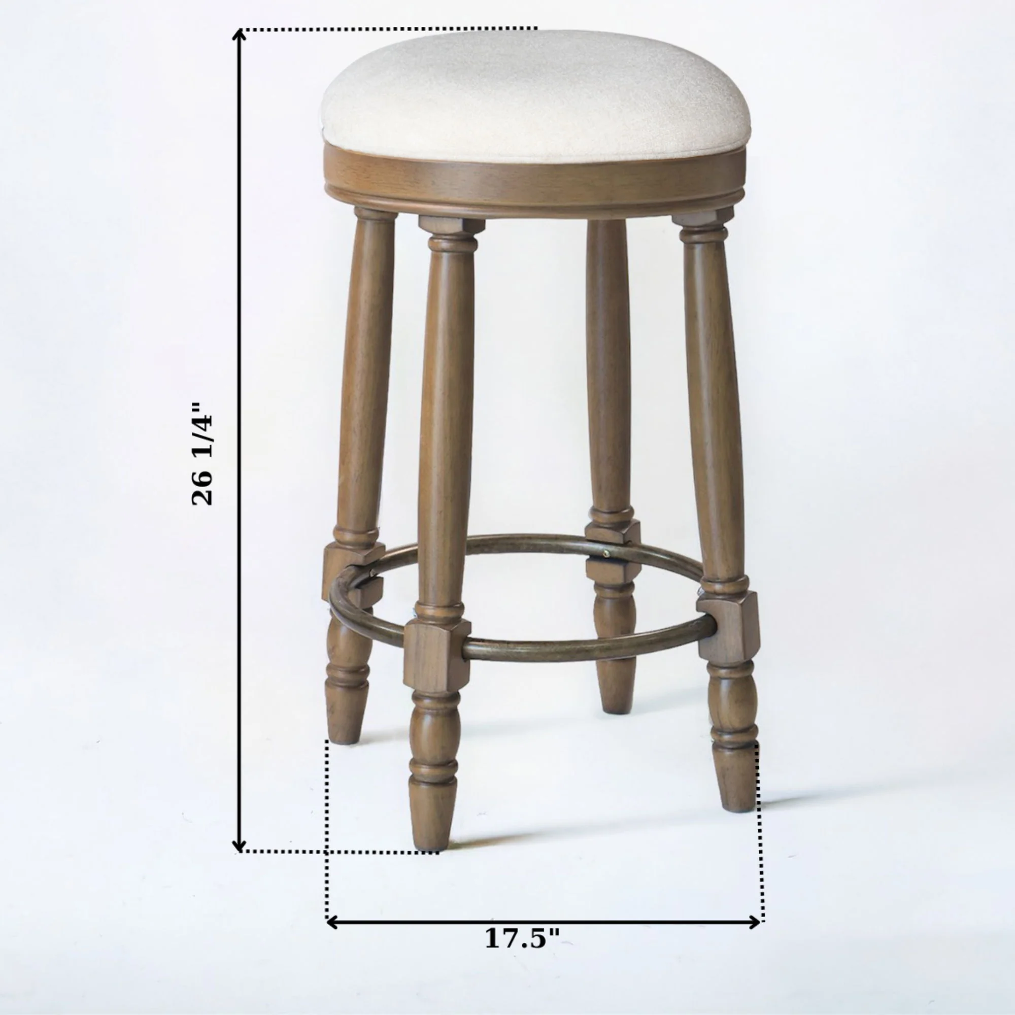 360° Swivel Wooden Barstools With Upholstered Seat, Counter Height (Set of 2) - Image 15