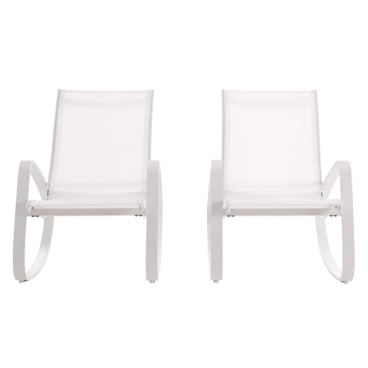 38” Aluminum Mesh Sling Rocking Outdoor Lounge Chair for Patio and Lawn - Image 17