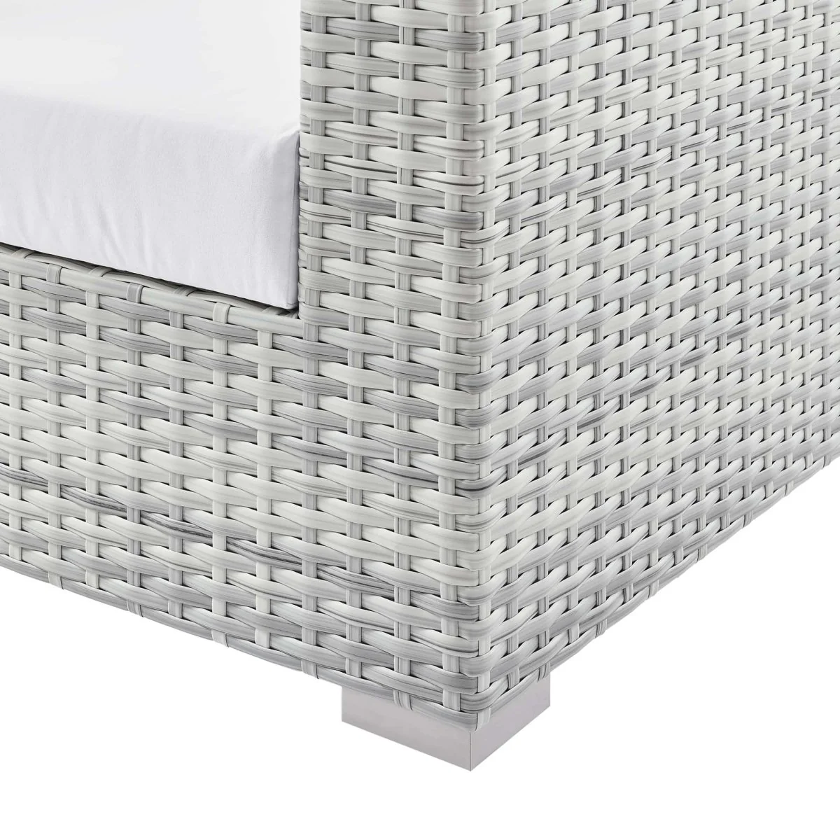 38" Light Gray Wicker Rattan Outdoor Armchair with Cushions and Weather-Resistant Frame - Image 31