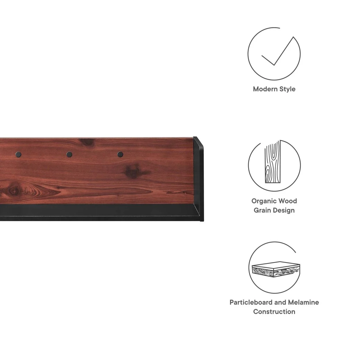 38" Modern Wall-Mount Accent Shelf – Contemporary Floating Display Shelf for Home Decor - Image 10