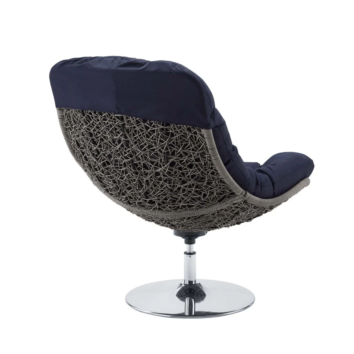 39” Wicker Rattan Outdoor Swivel Lounge Chair with Cushioned Seat for Patio - Image 10