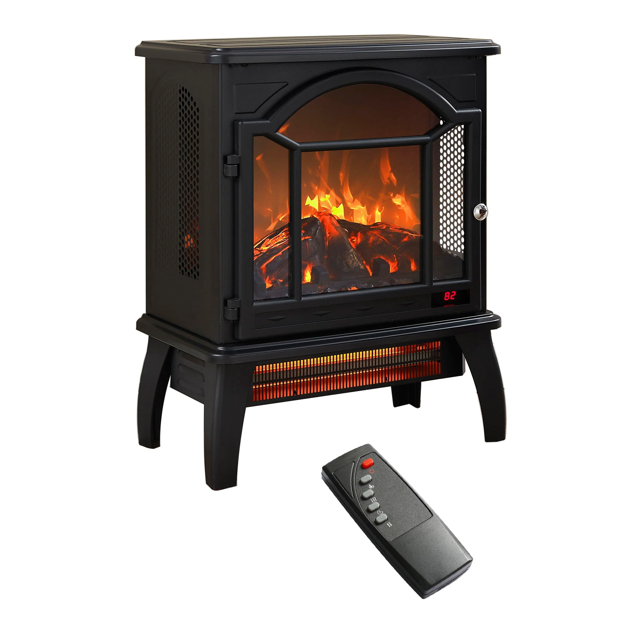 3D Flame Electric Infrared Quartz Fireplace Stove With Remote Control - Image 11